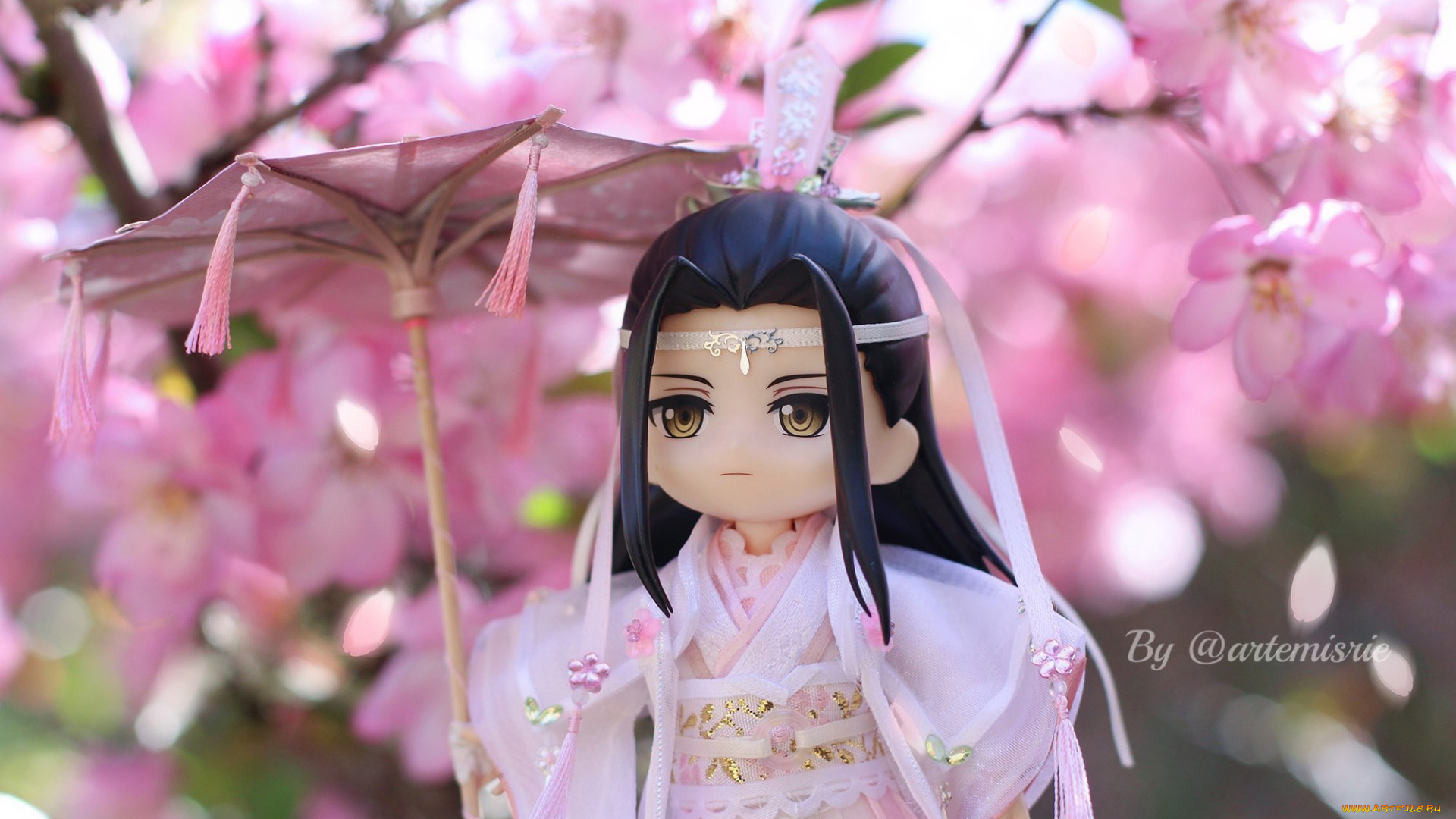 разное, игрушки, кукла, зонт, цветение