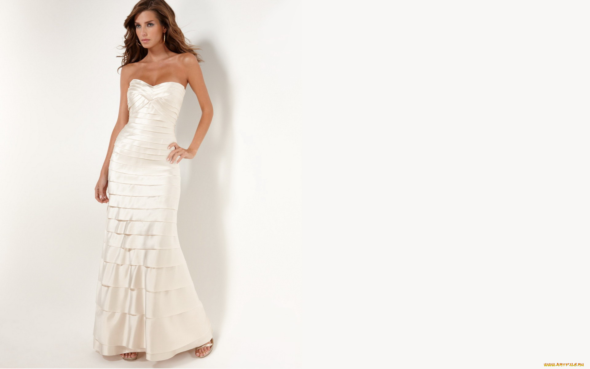 девушки, barbara, herrera, шатенка, платье