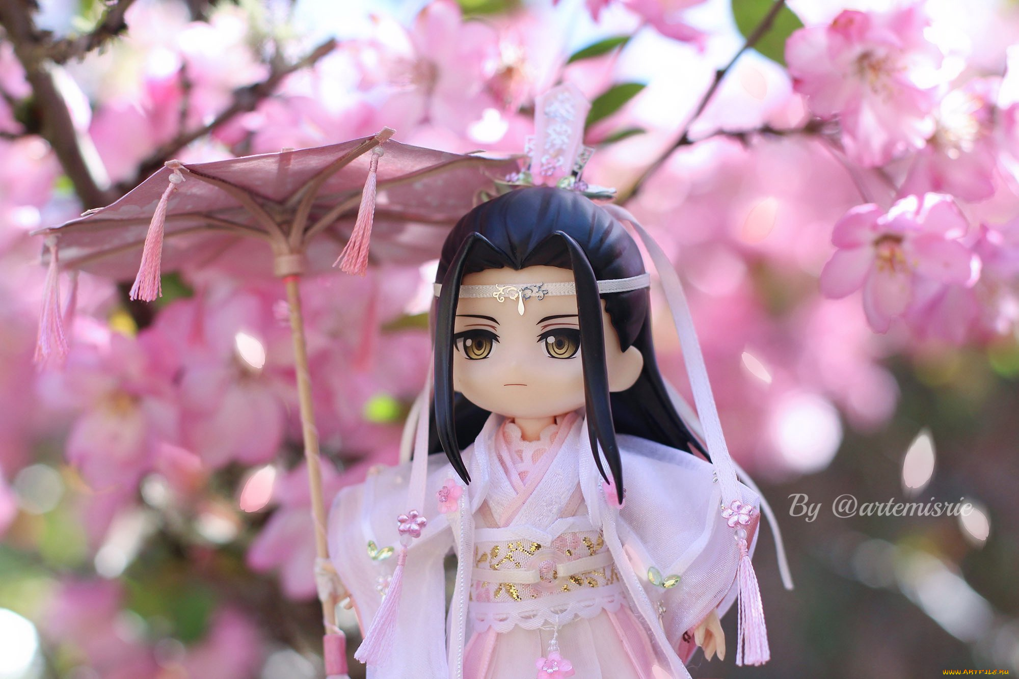 разное, игрушки, кукла, зонт, цветение