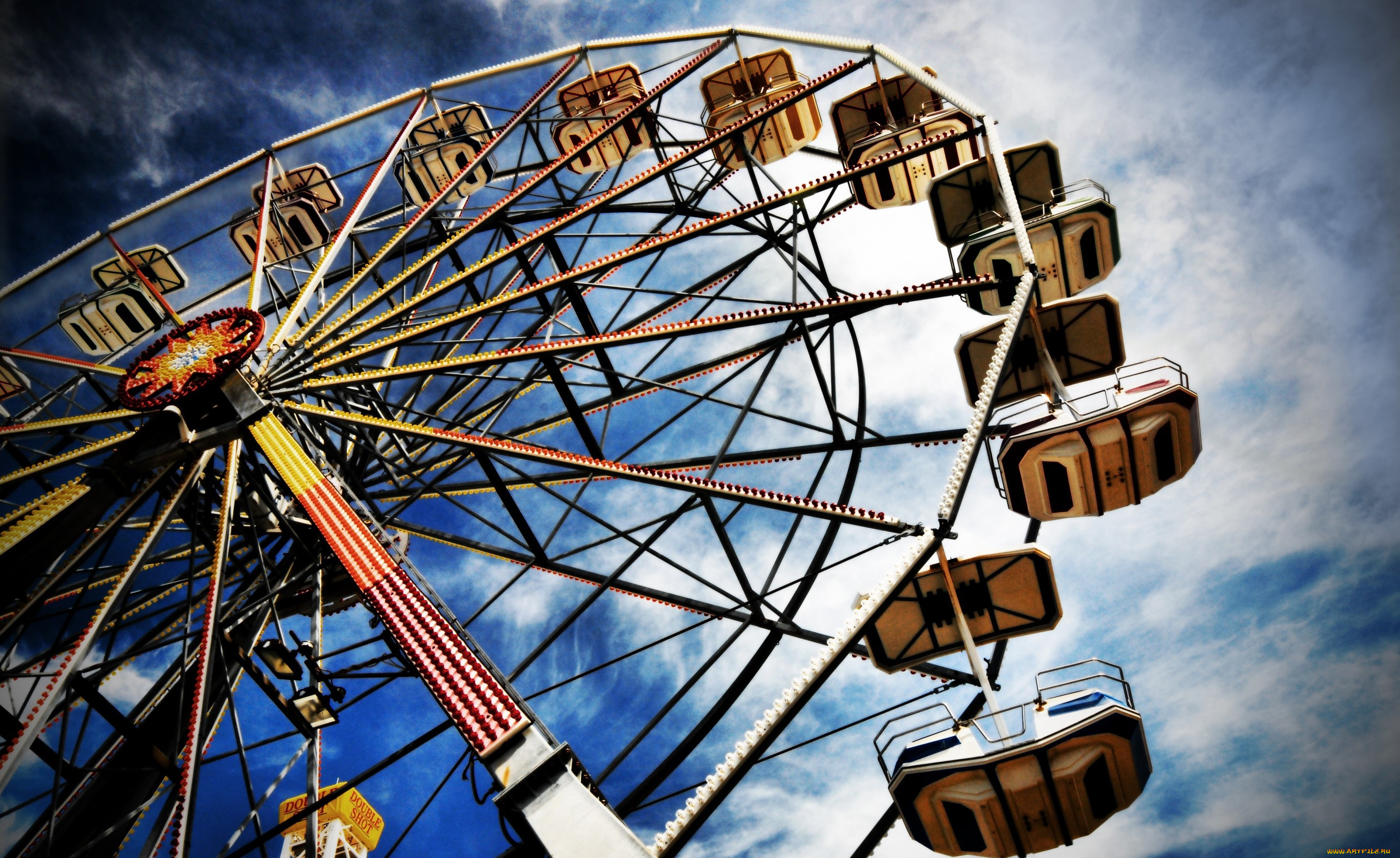 разное, карусели, , качели, , аттракционы, колесо, обозрения, небо