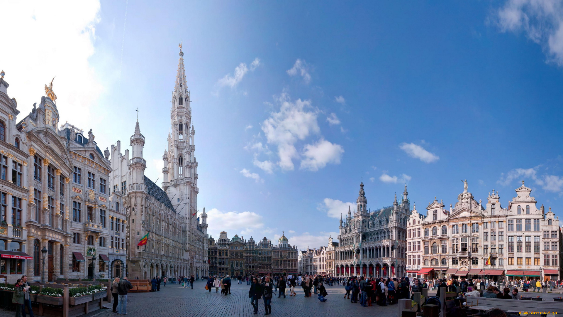 города, брюссель, , бельгия, площадь, здания, туристы