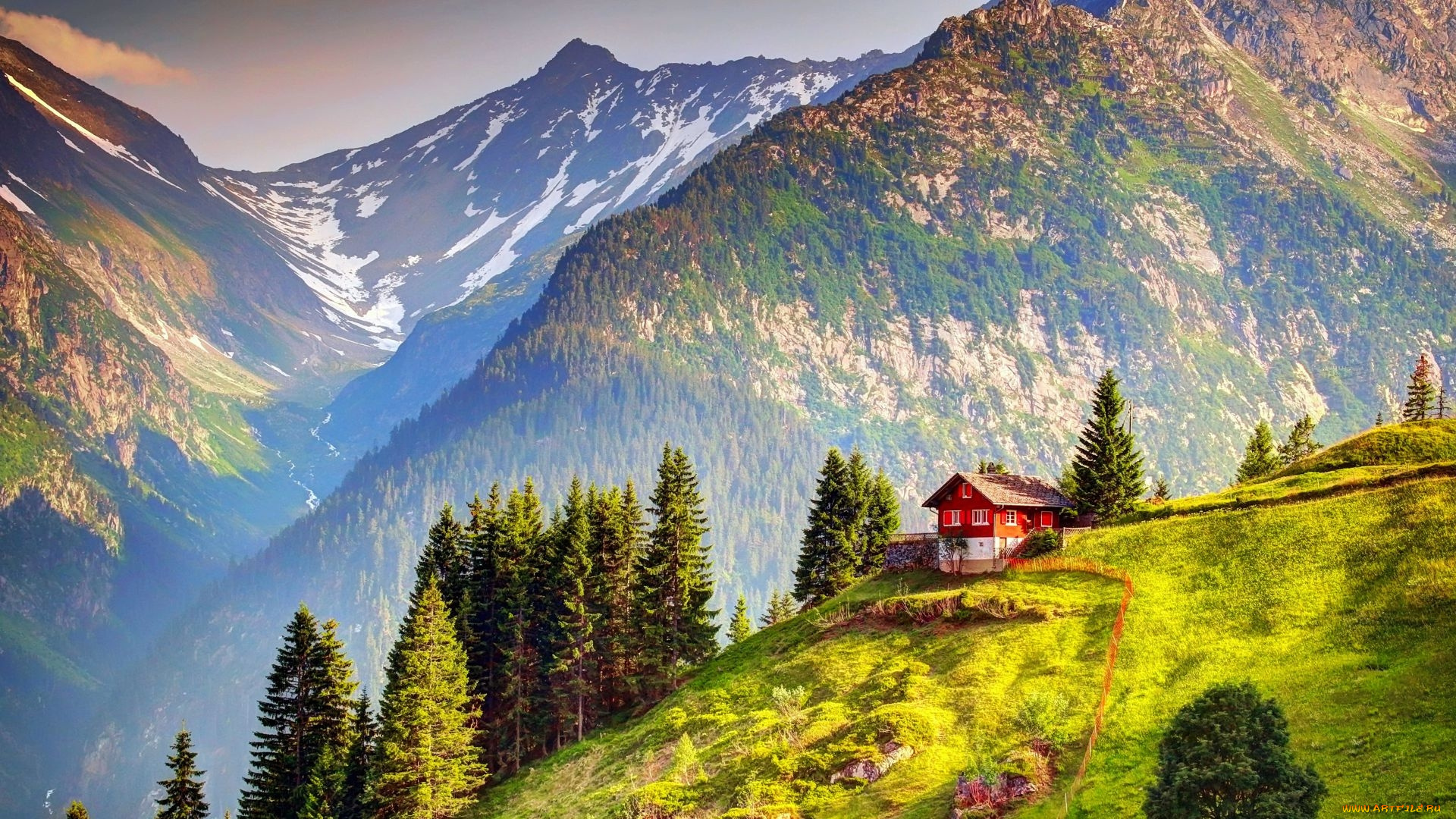 города, -, здания, , дома, горы, дом