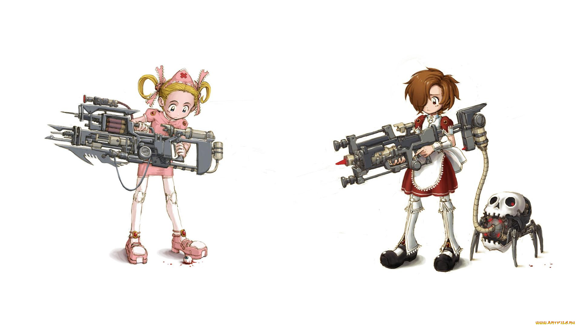 аниме, weapon, blood, technology