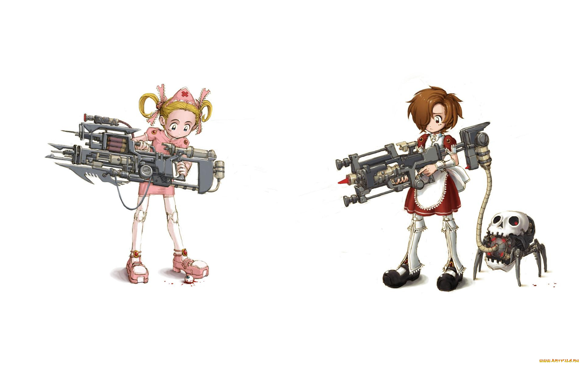 аниме, weapon, blood, technology