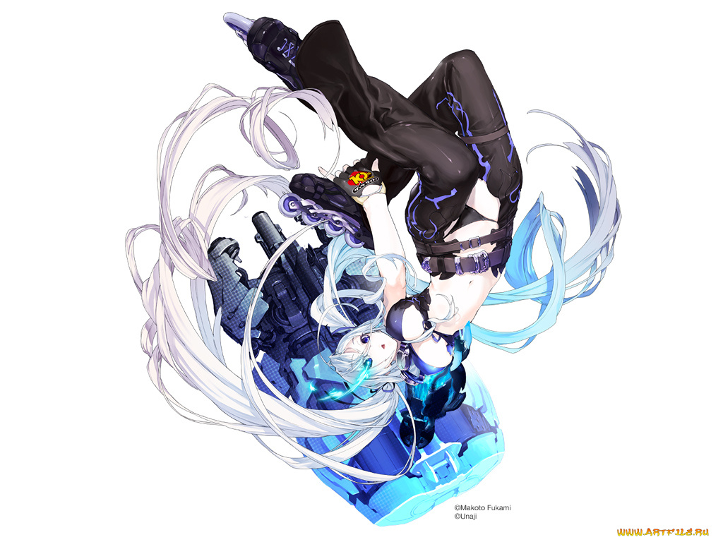 аниме, black, rock, shooter