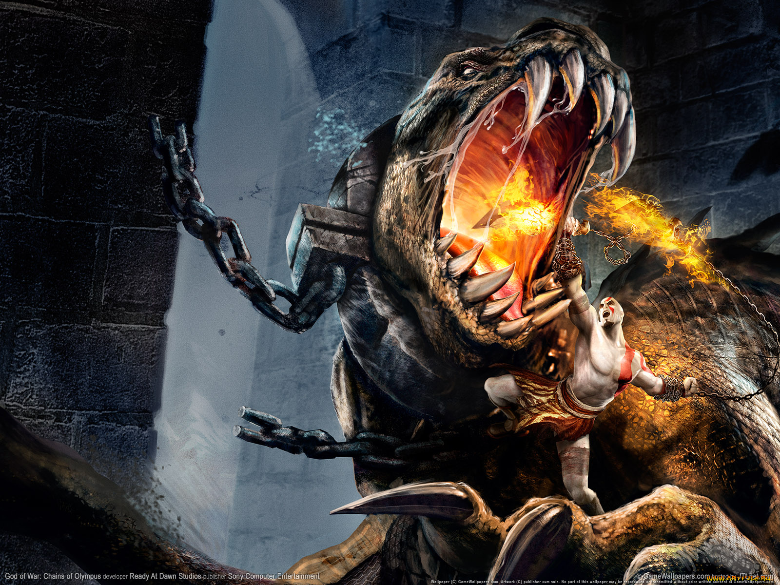 видео, игры, god, of, war, chains, olympus