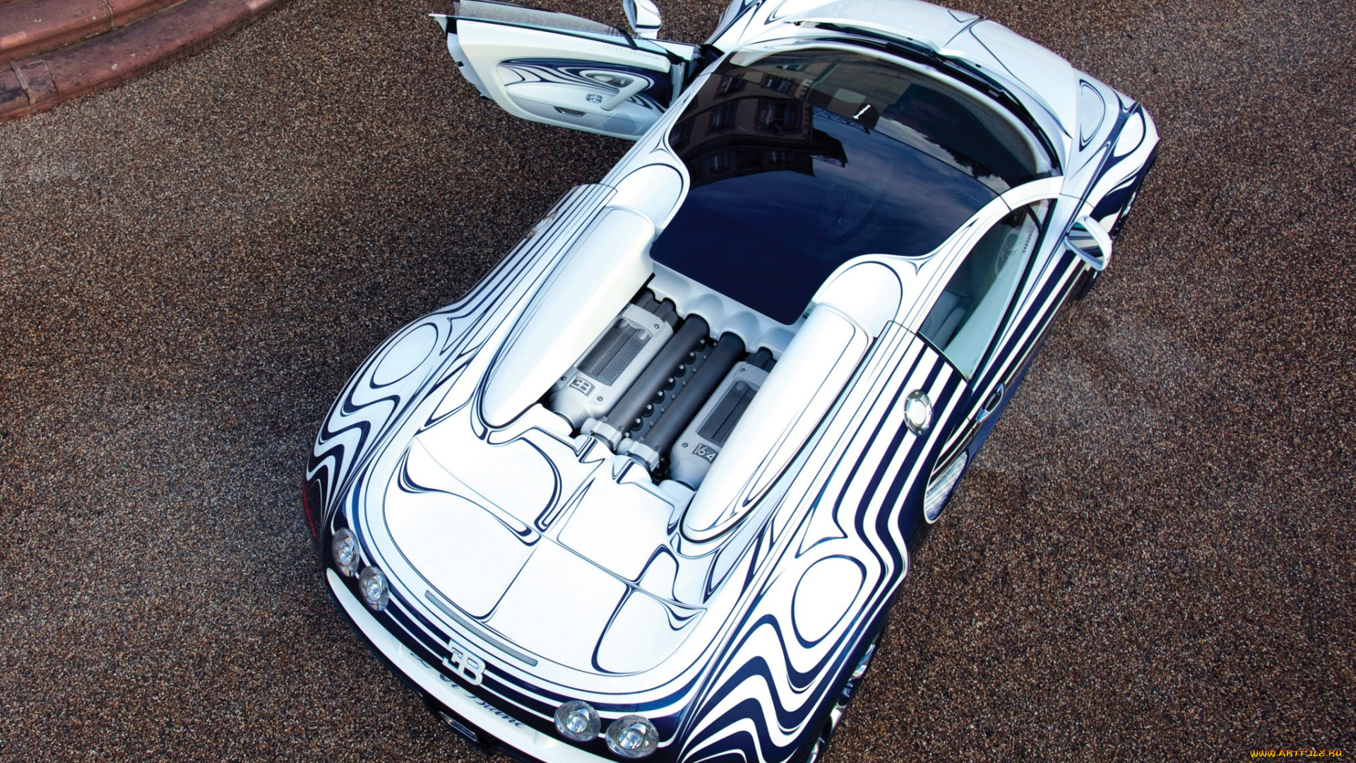 bugatti, veyron, grand, sport, roadster, or, blanc, автомобили