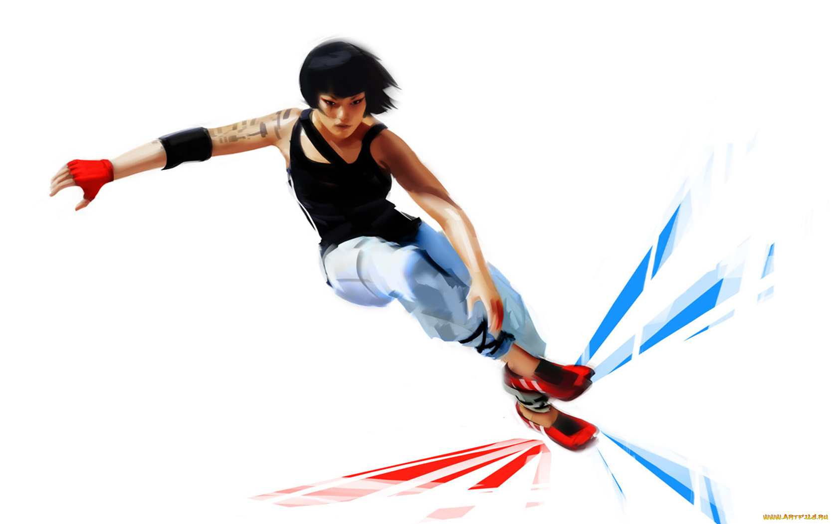 грань, отражений, видео, игры, mirrors, edge, девушка