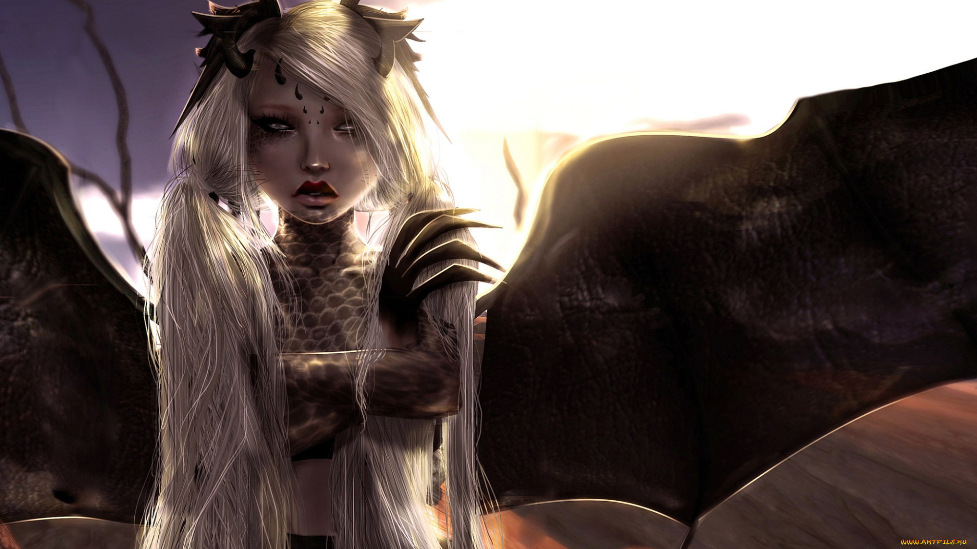 3д, графика, fantasy, фантазия, существо, волосы