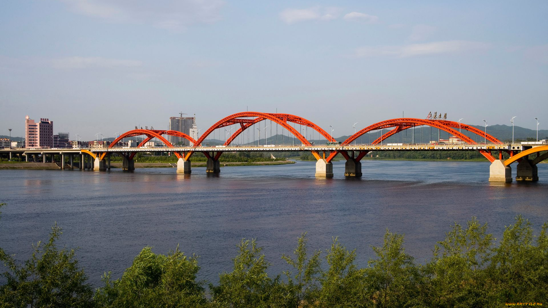 города, мосты, мост, река