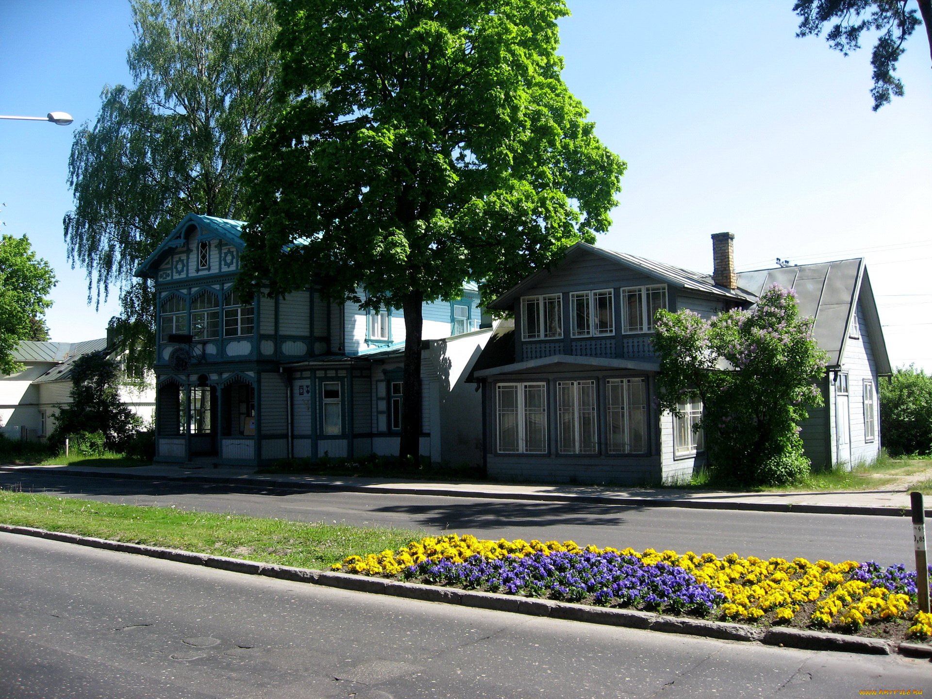 latvia, jurmala, города, здания, дома, домик, деревья, улица