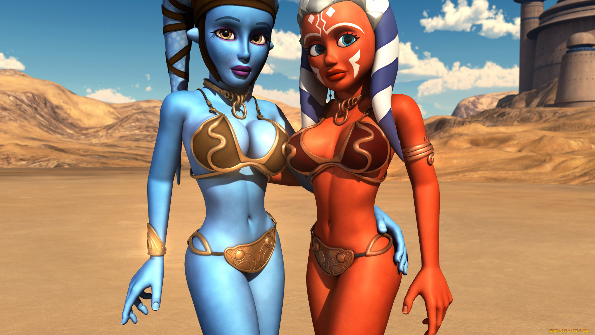 3д, графика, creatures, существа, девушки, существо