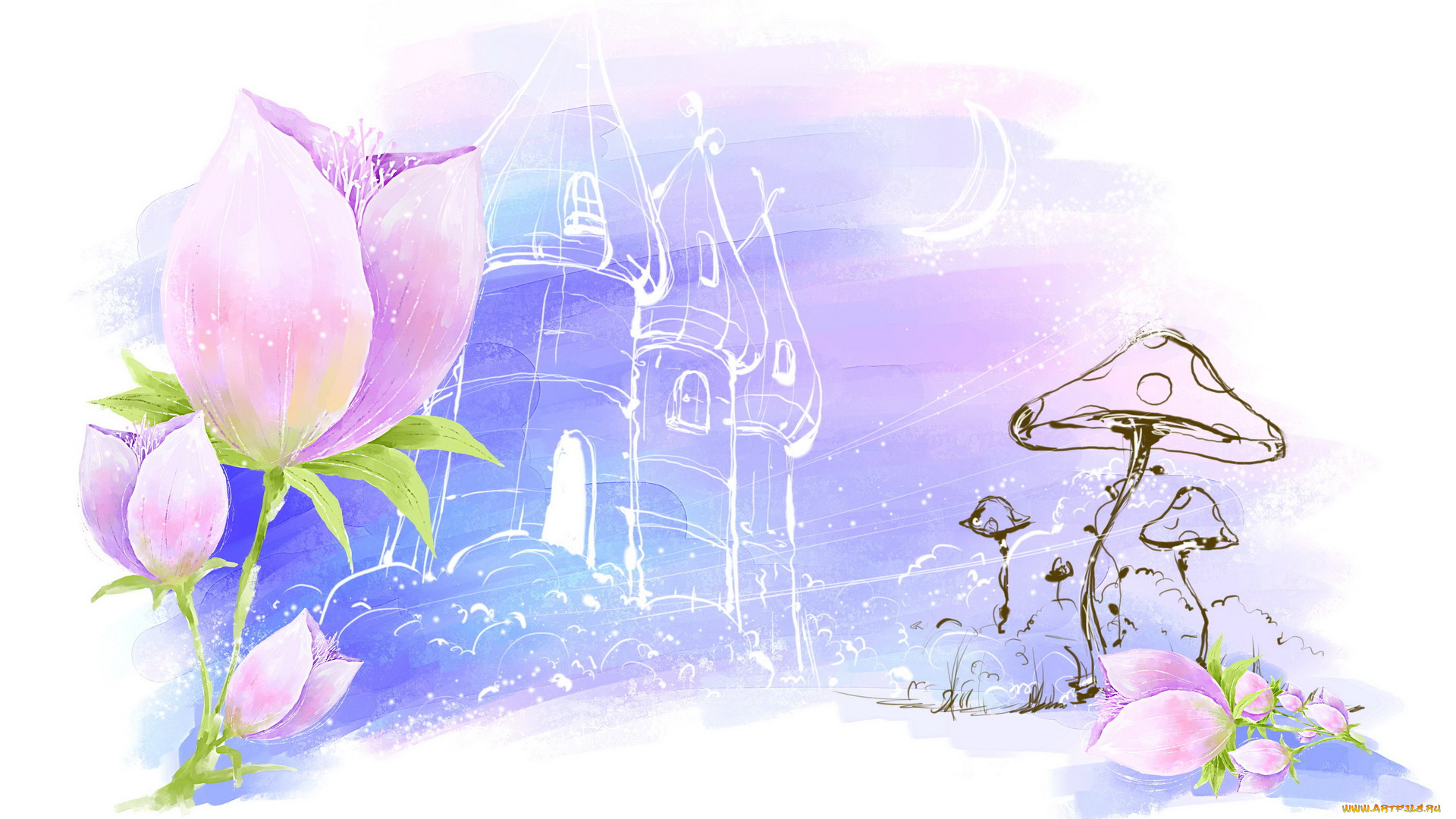 векторная, графика, цветы