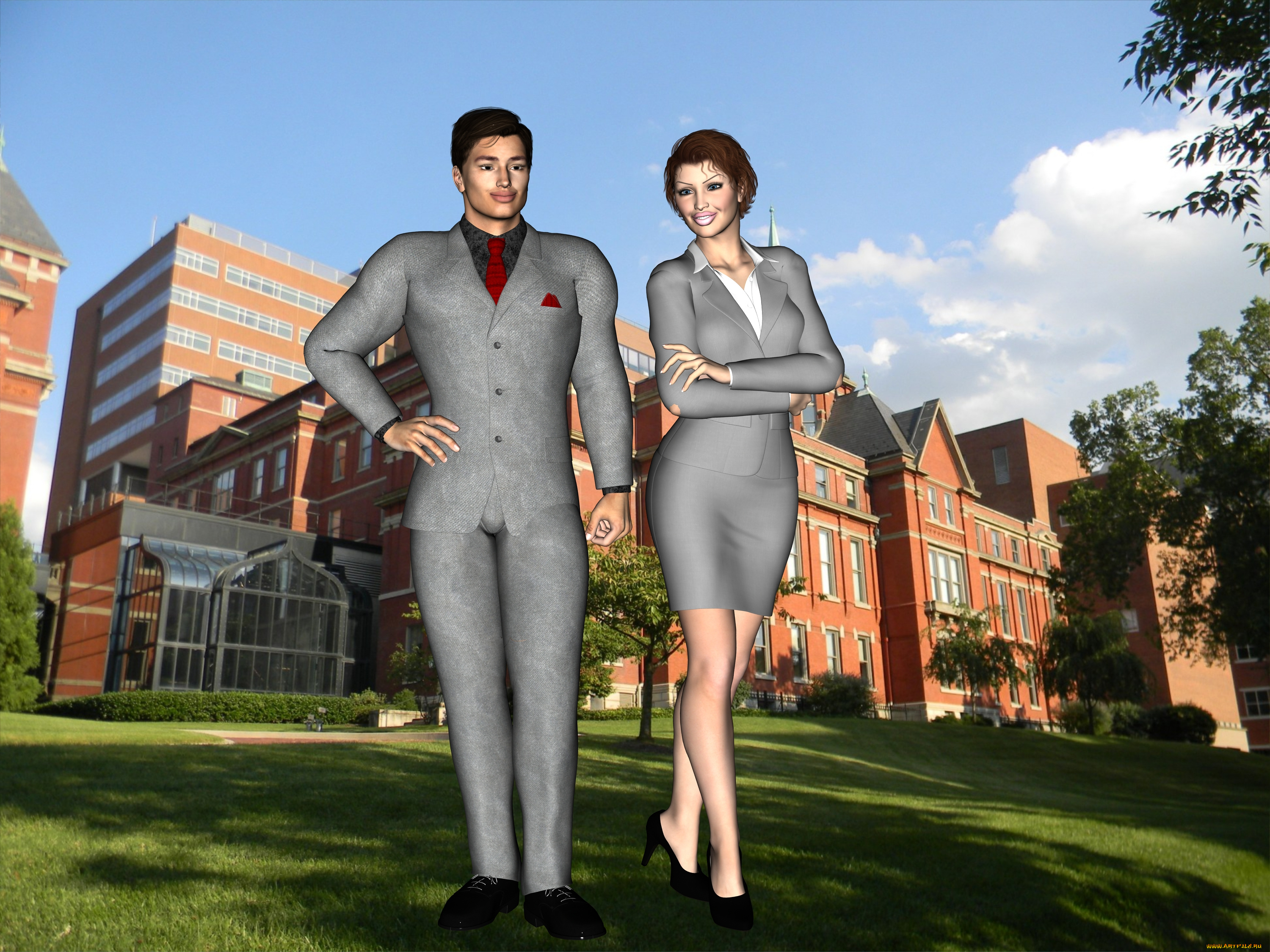 3д, графика, люди, , people, мужчина, девушка
