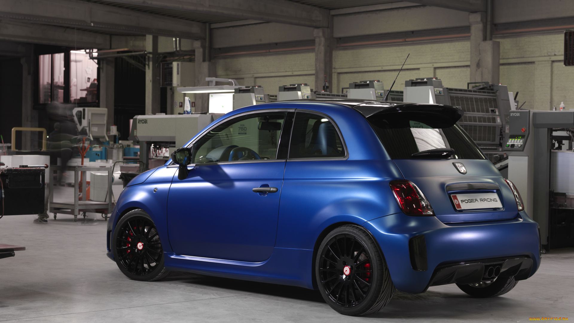 автомобили, fiat, blue, синий, pogea, wonder, 2015г, 500, racing, abarth