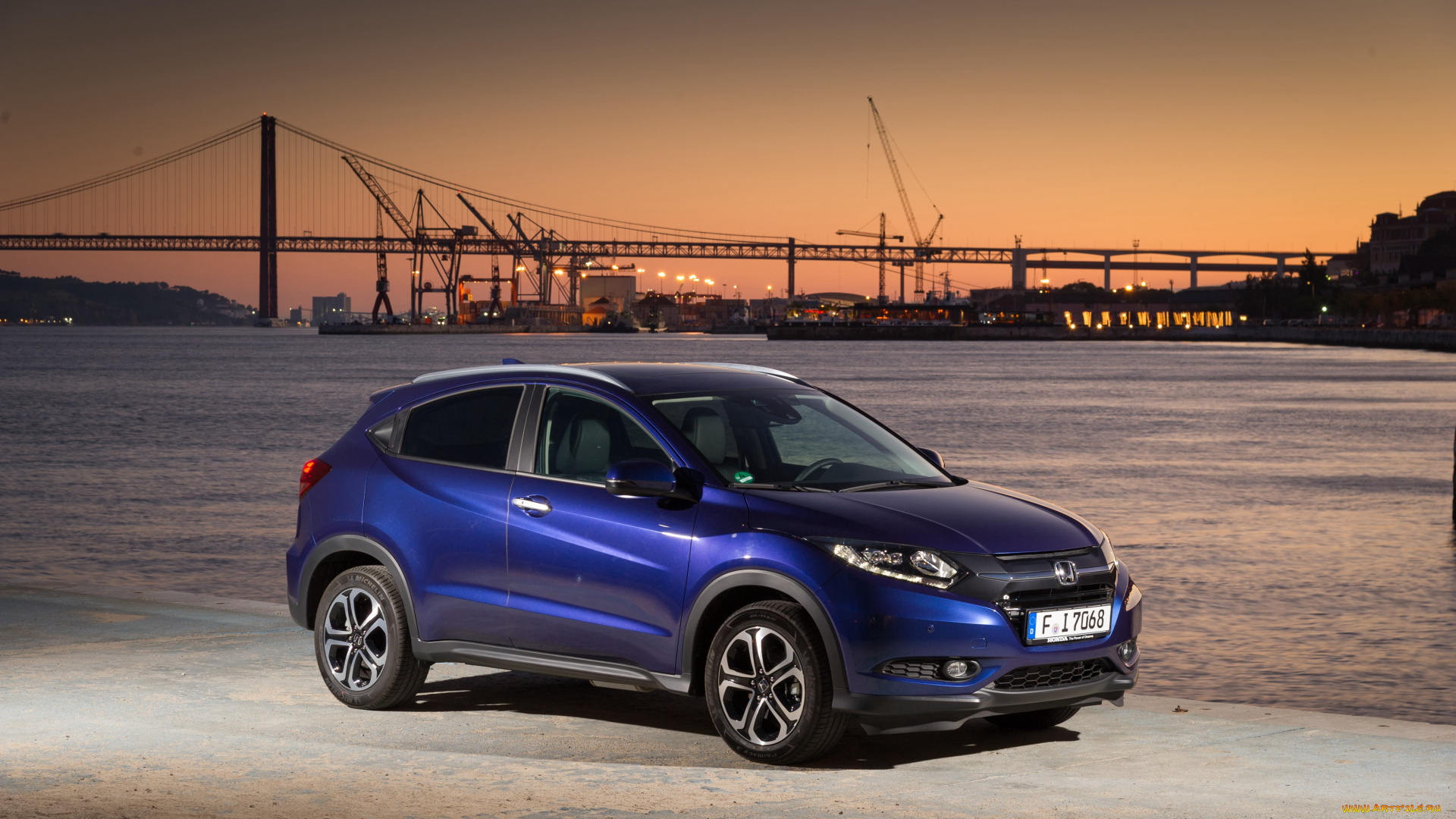 автомобили, honda, hr-v, синий, 2015г