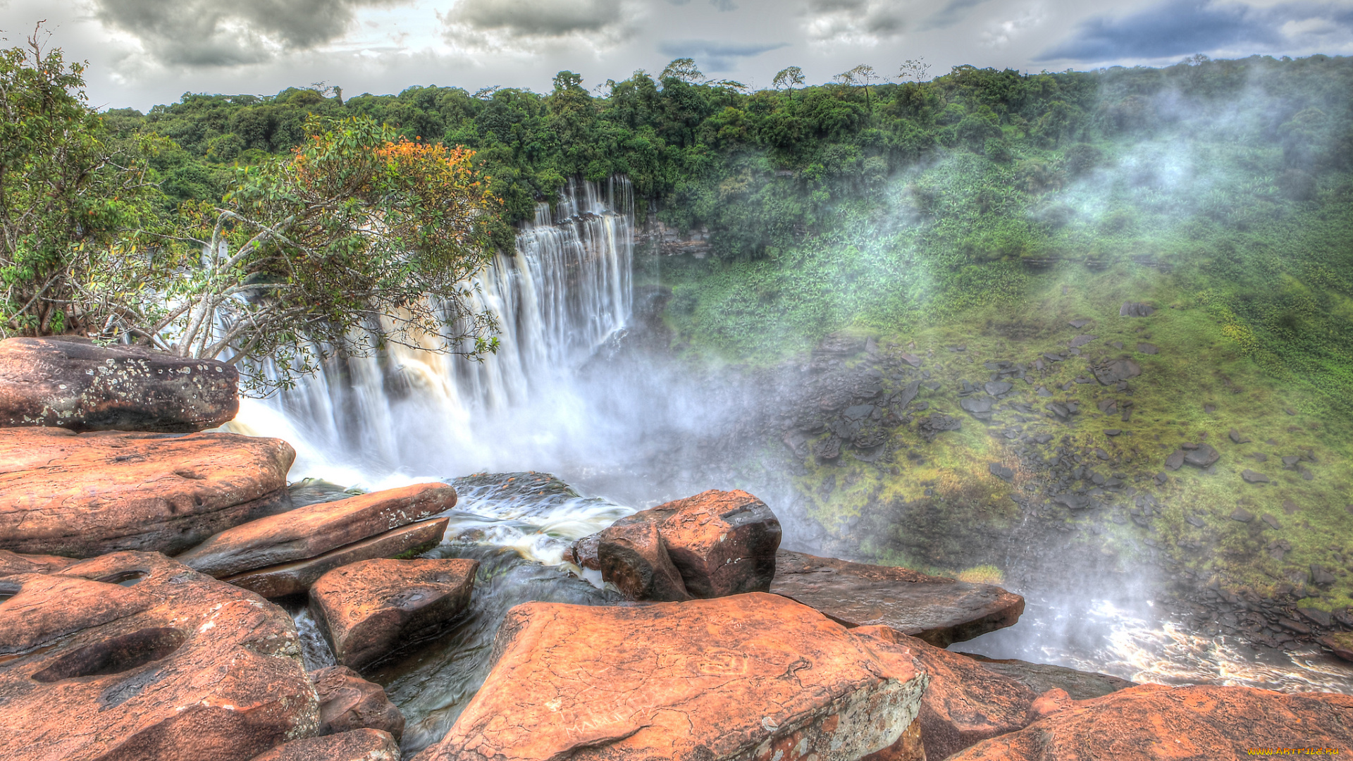 kalandula, falls, angola-africa, природа, водопады, джунгли, река, водопад