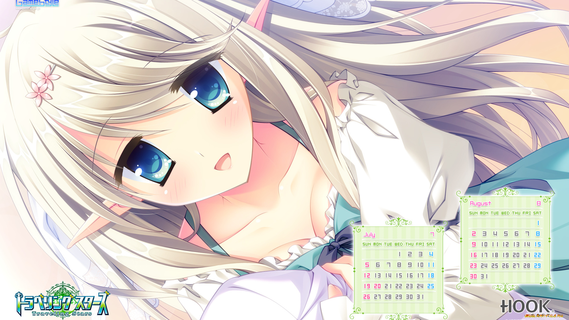 календари, аниме, август, matsushita, makako, июль, zirconia, salvatore, traveling, stars, календарь
