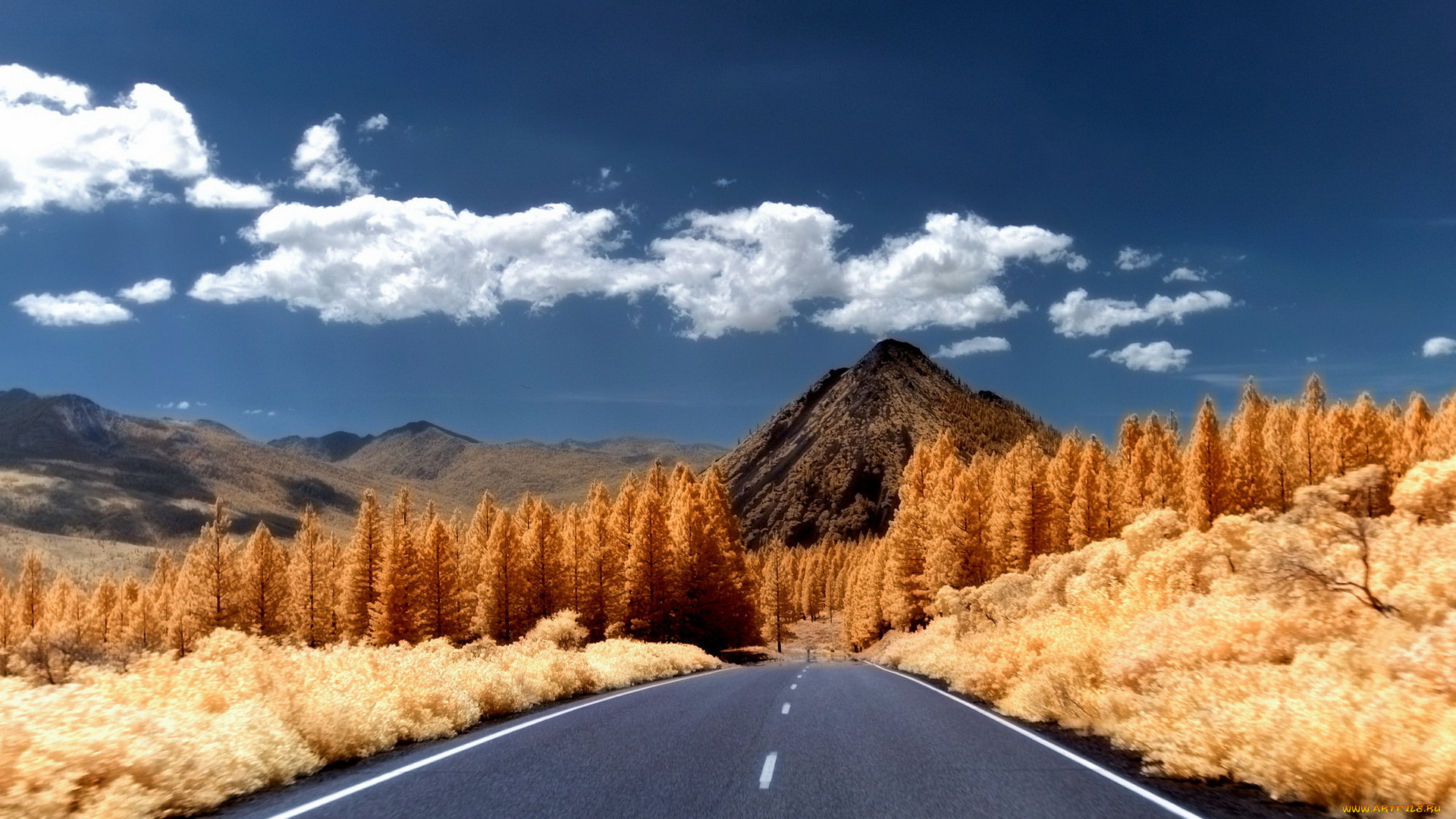 природа, дороги, небо, гора, дорога