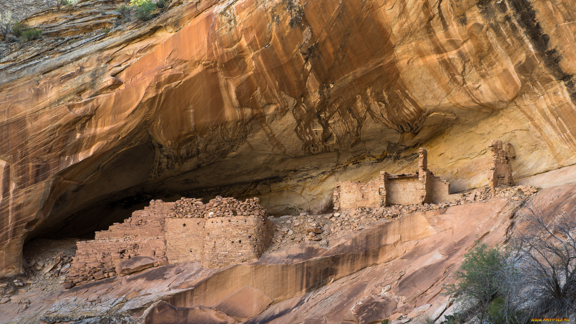 природа, горы, скала, руины