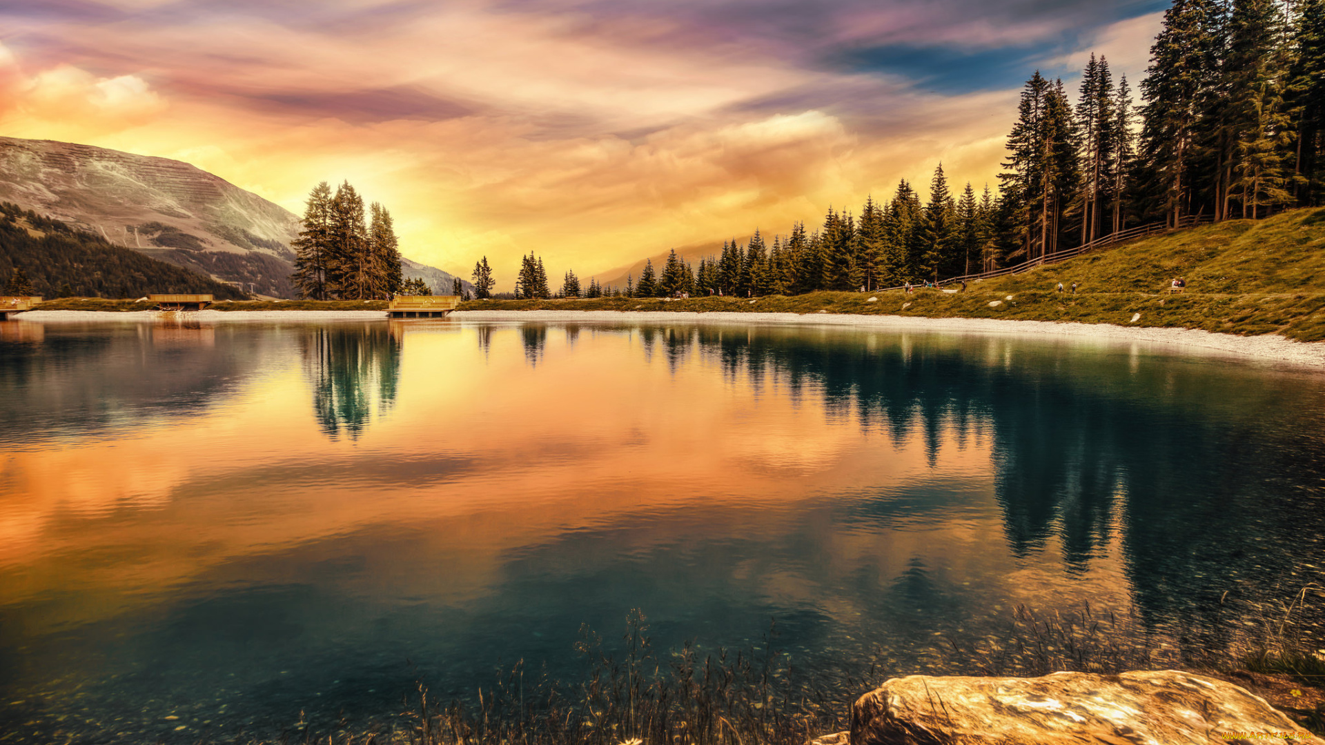 природа, реки, озера, облака, небо, озеро