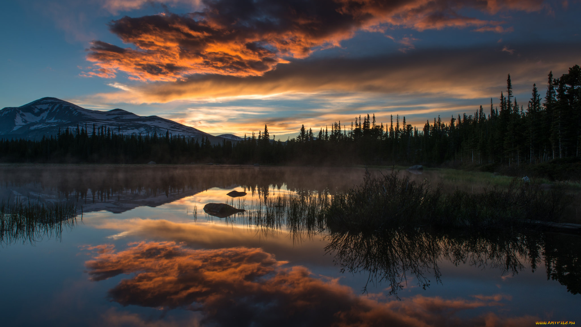 природа, реки, озера, закат, озеро, пейзаж