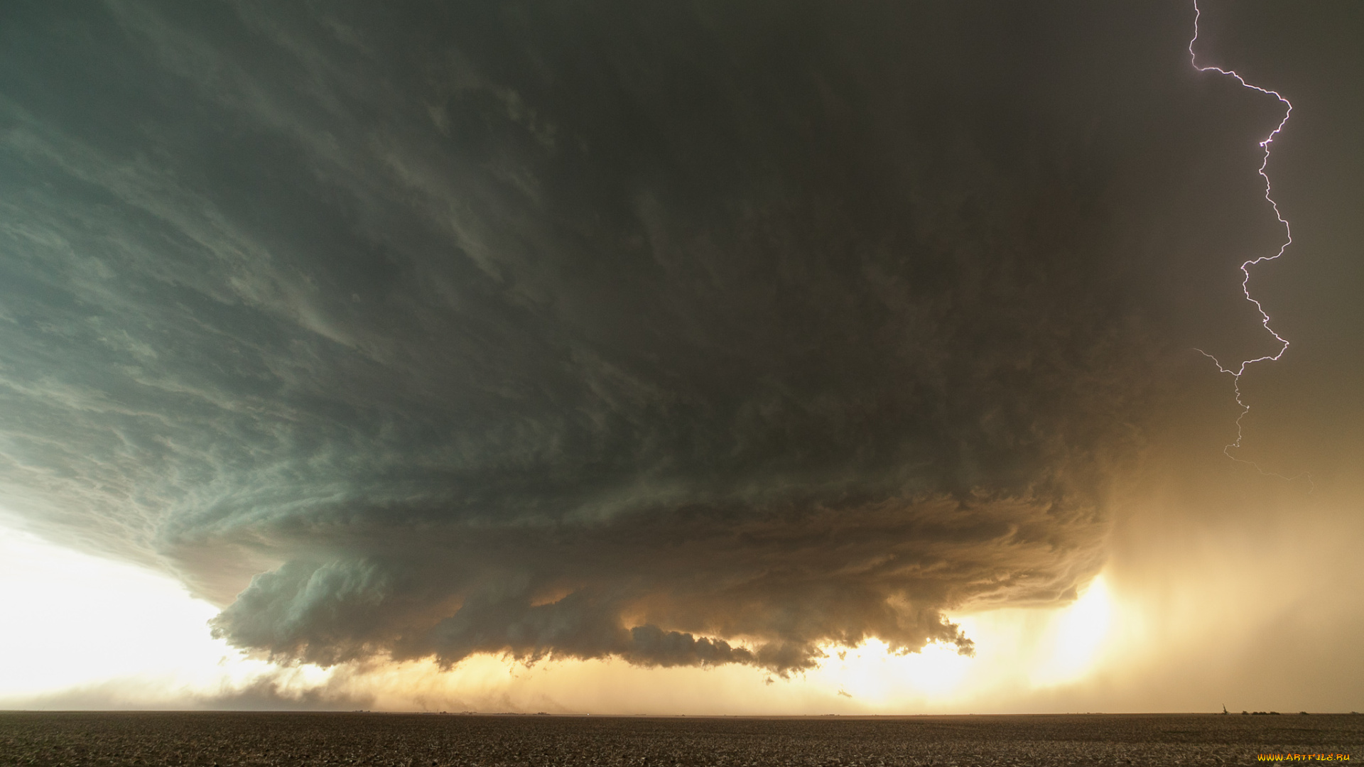 природа, стихия, торнадо, туча, поле