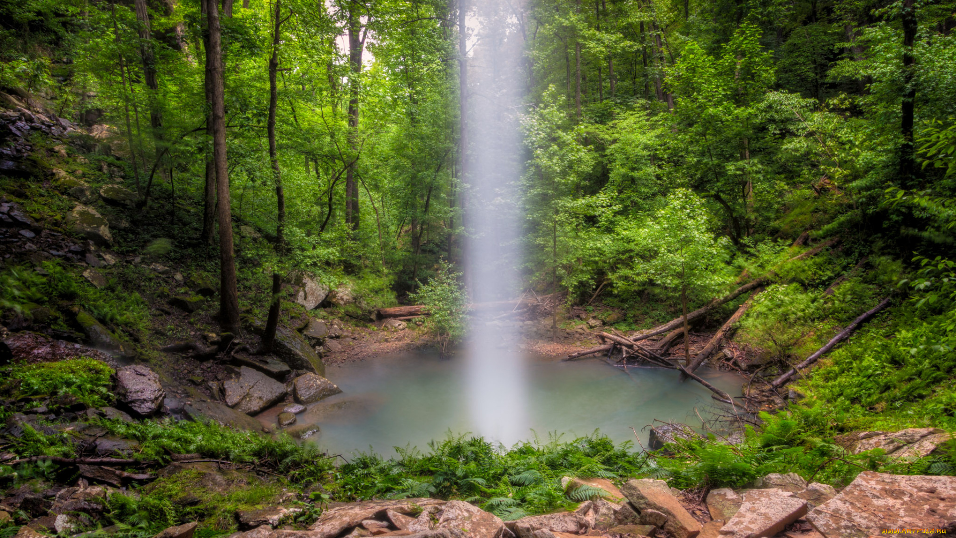 природа, водопады, водопад, река, лес