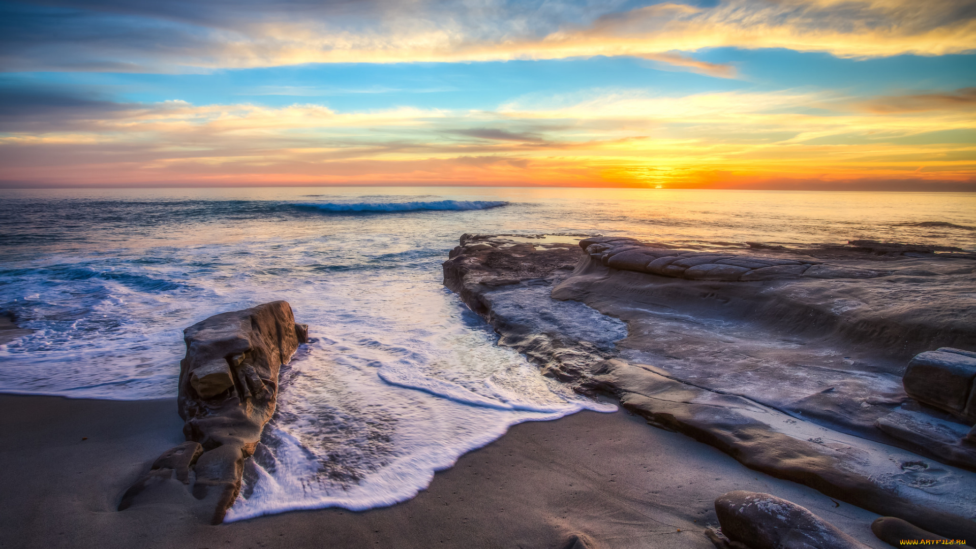 природа, восходы, закаты, океан, горизонт, рассвет