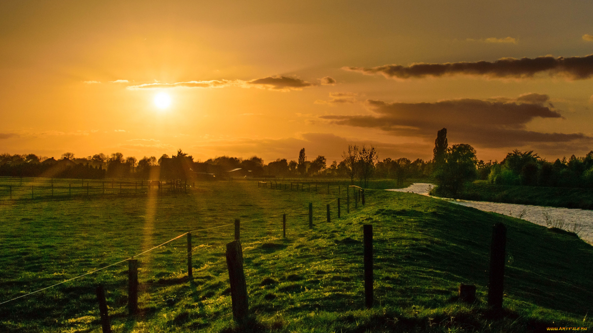 природа, восходы, закаты, поле, рассвет