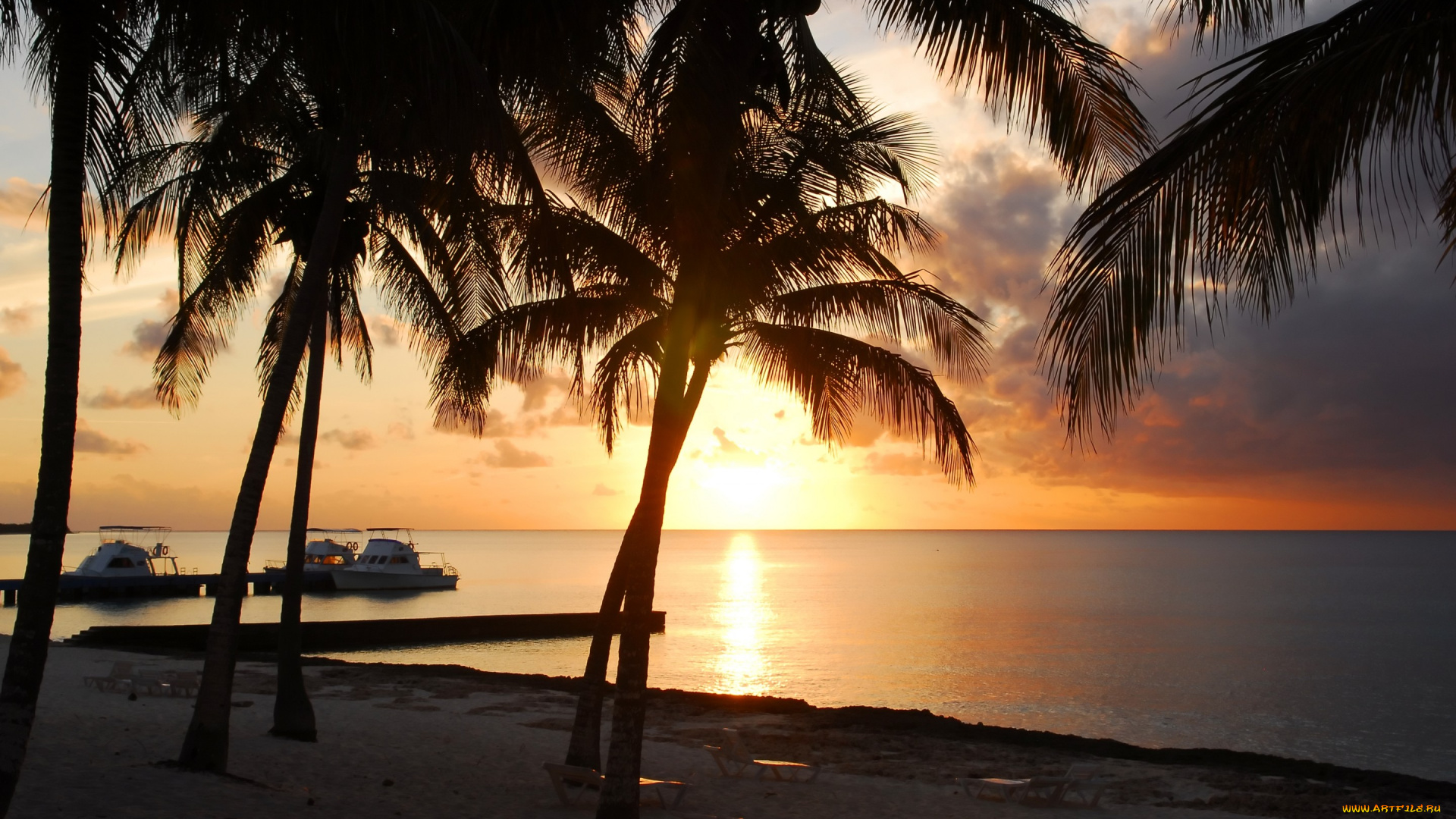 природа, восходы, закаты, закат, море, пальмы, песок, берег, пляж, sunset, sand, tropical, paradise, sea, shore, beach