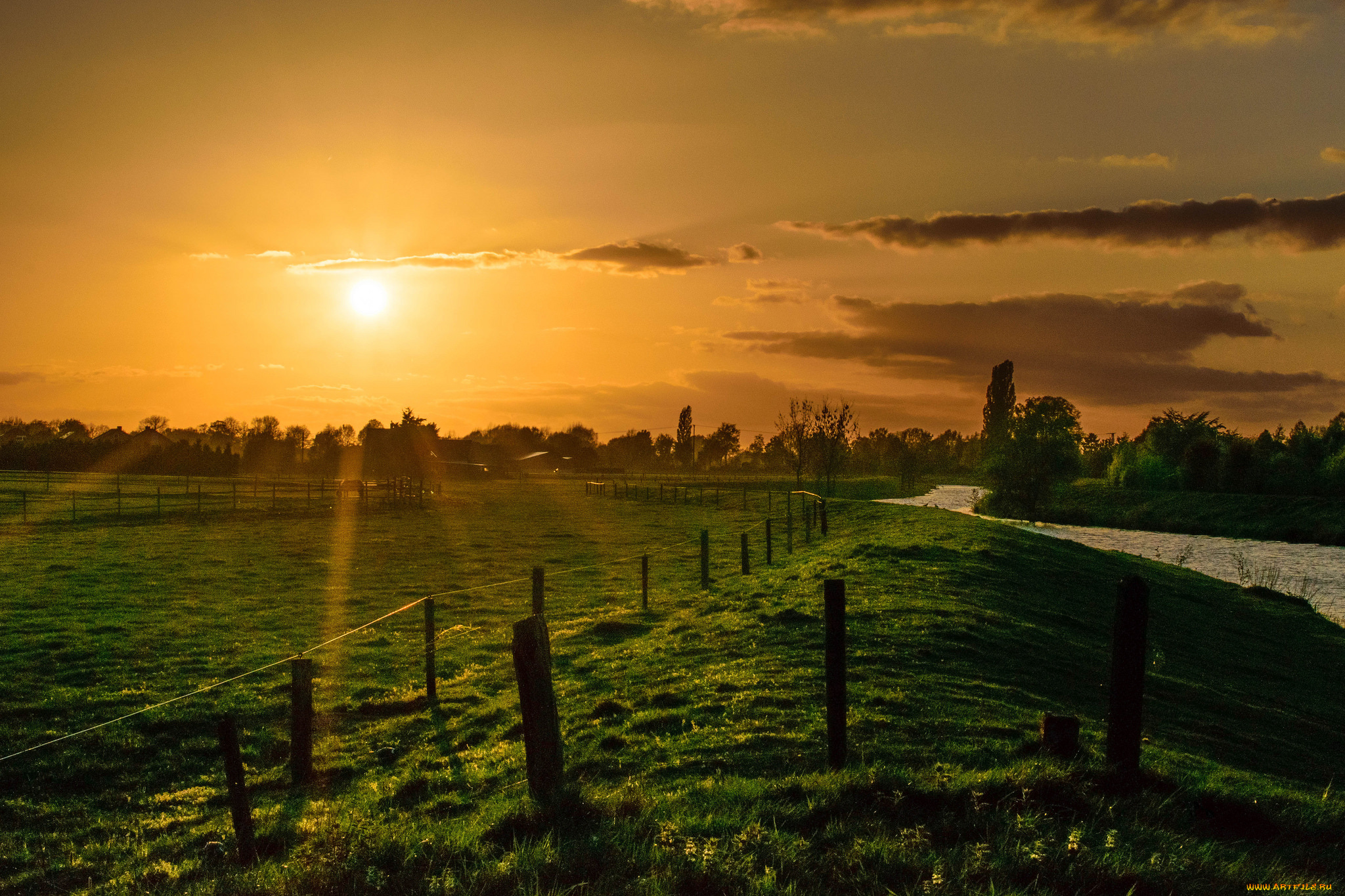 природа, восходы, закаты, поле, рассвет