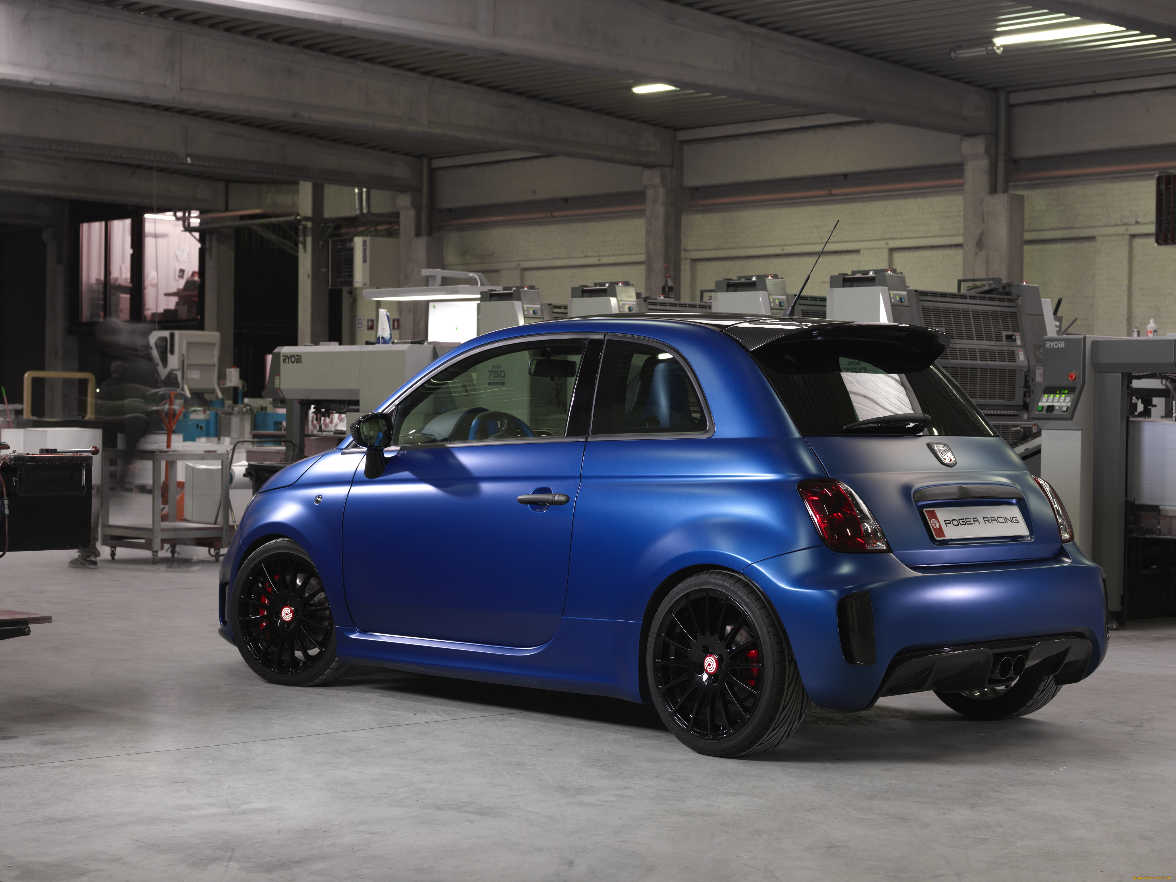 автомобили, fiat, blue, синий, pogea, wonder, 2015г, 500, racing, abarth