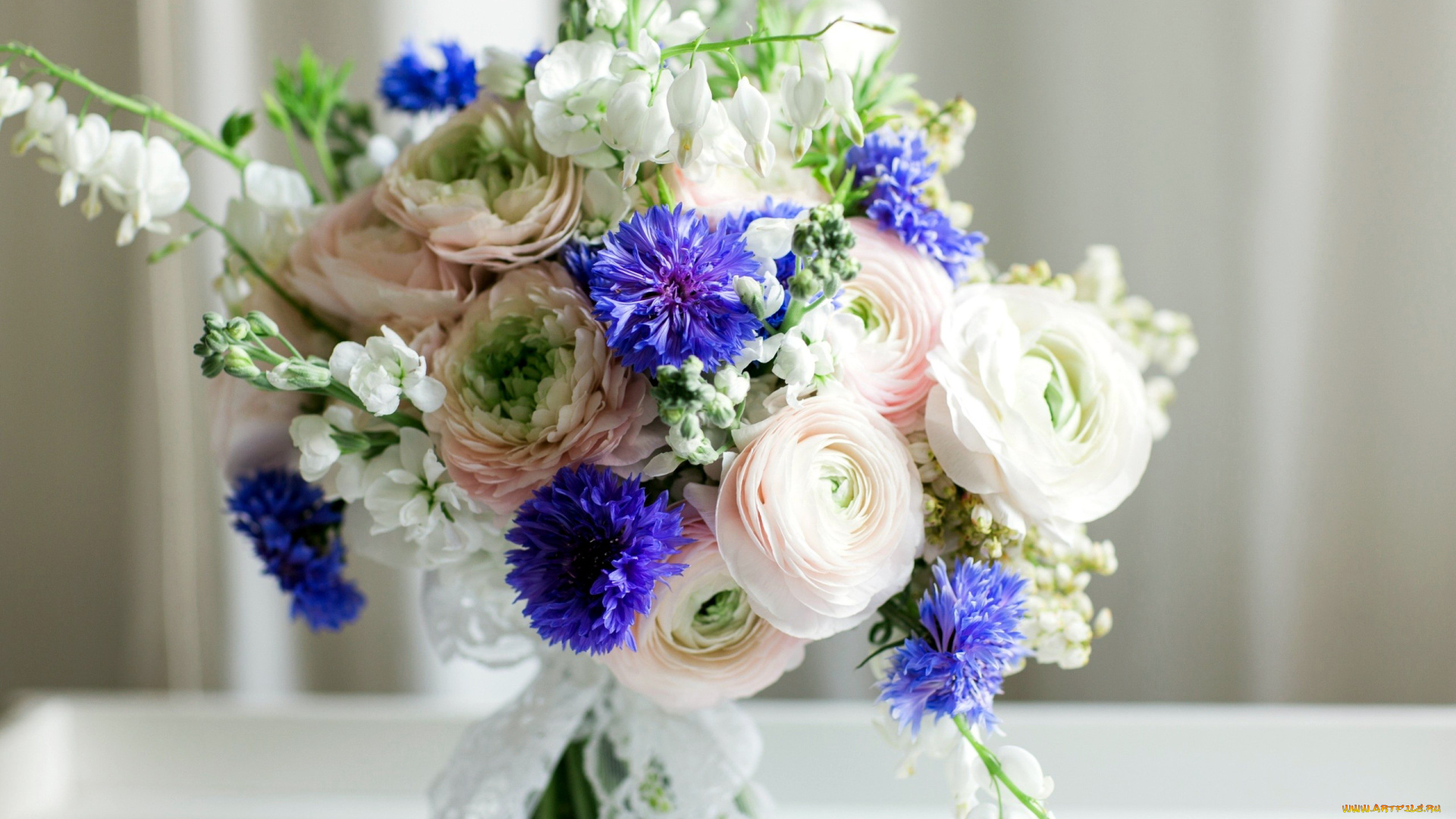 цветы, букеты, , композиции, ранункулюс, васильки
