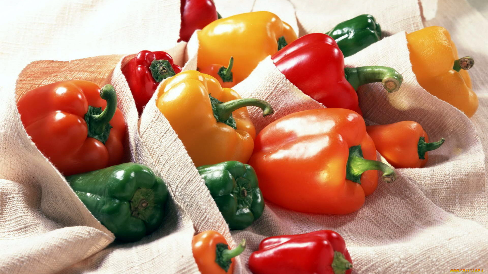 еда, перец, зеленый, оранжевый, красный, желтый