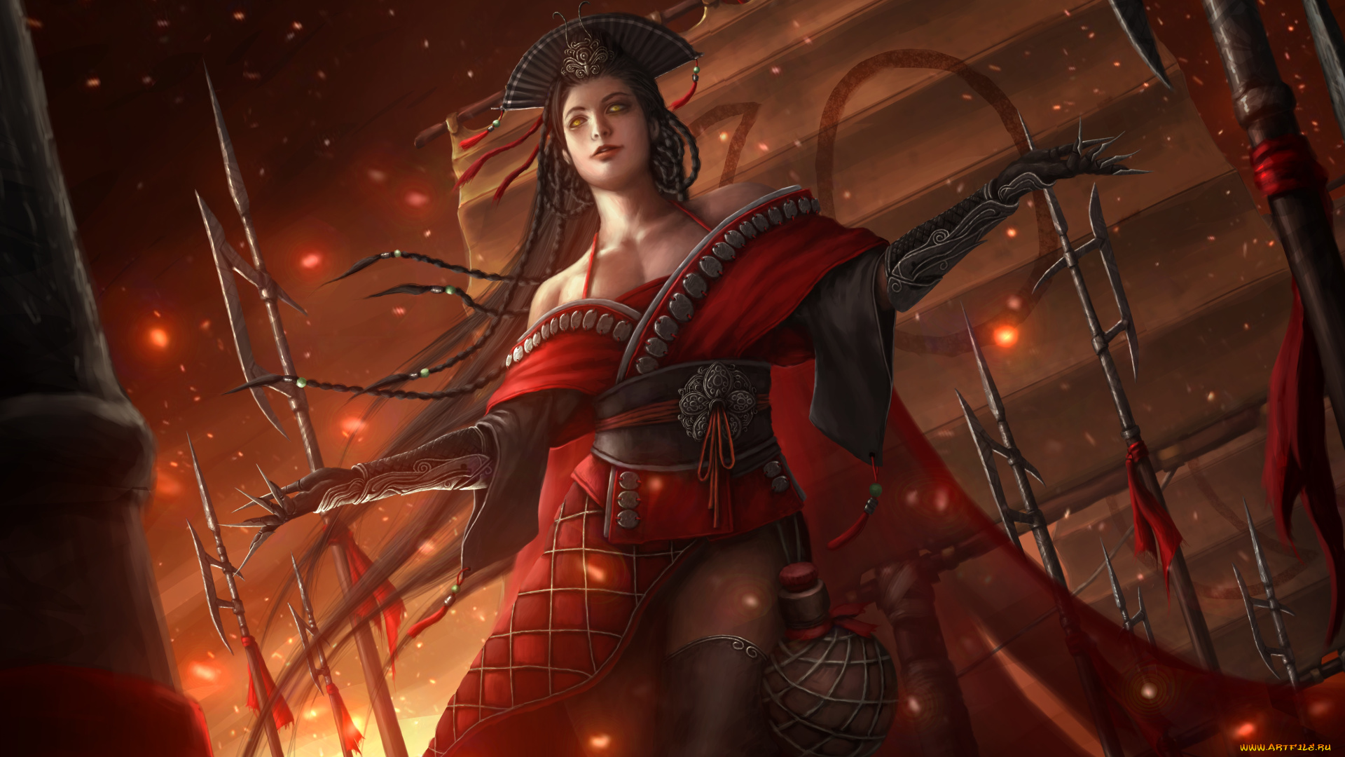 фэнтези, девушки, злодей, платье, арт, девушка, swordsman, dong, fang, bu, bai