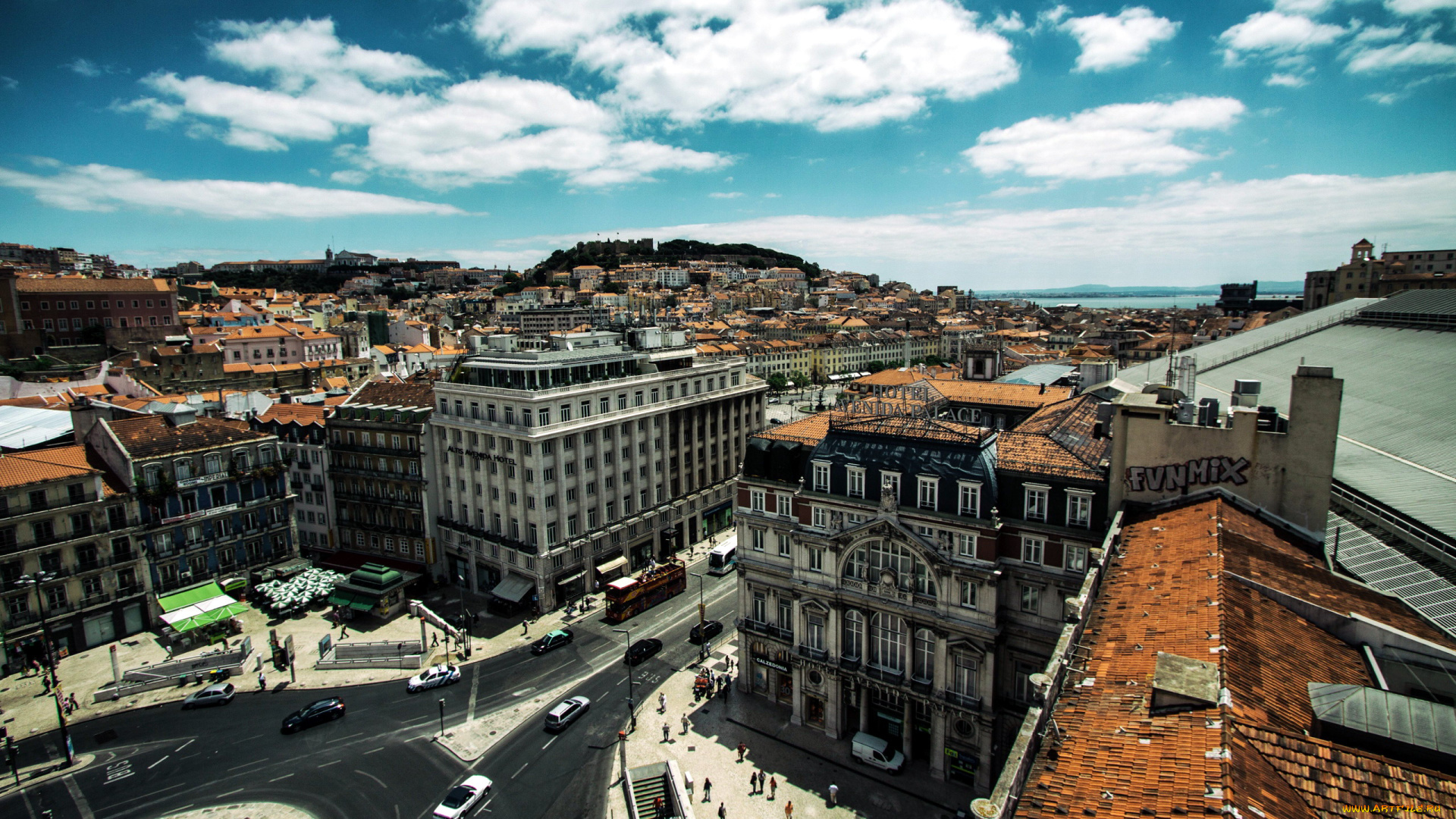 города, лиссабон, , португалия, панорама