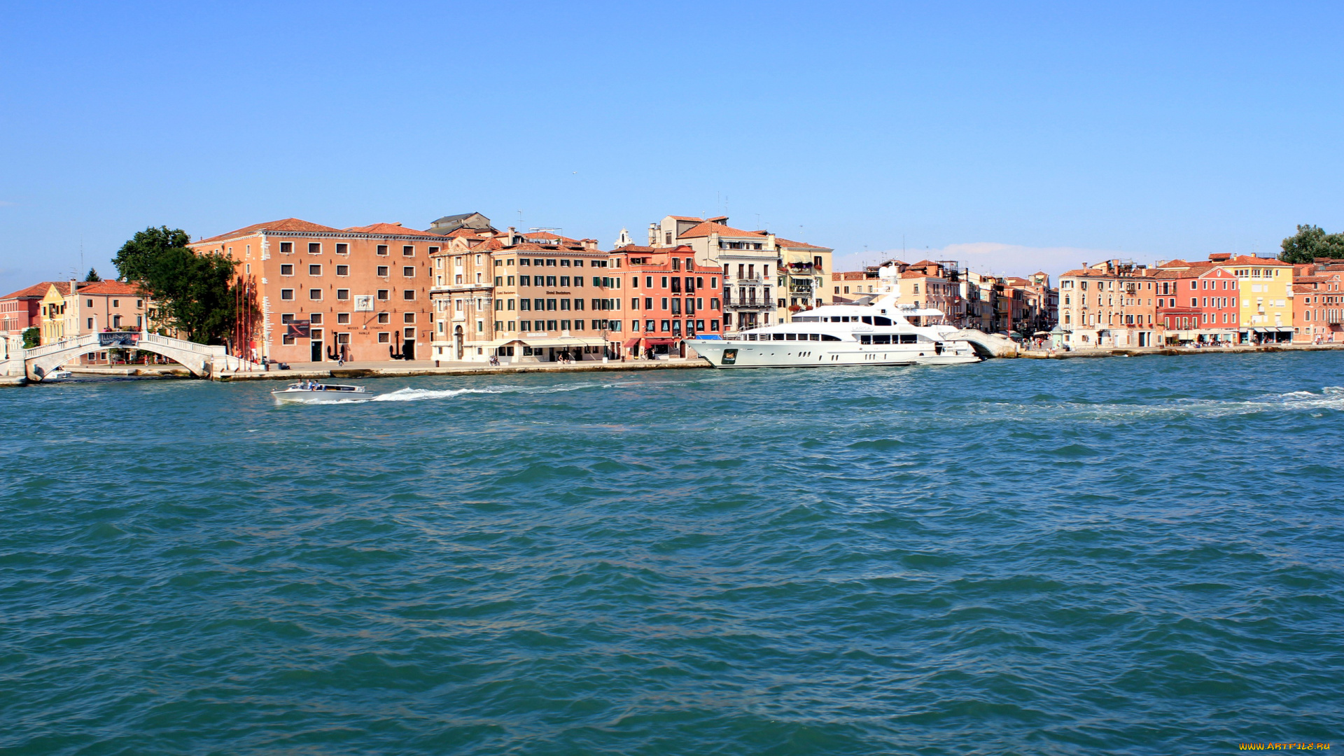города, венеция, , италия, теплоход, здания