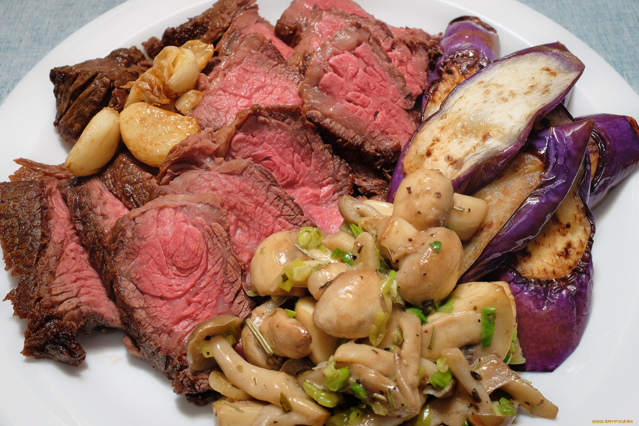 еда, мясные, блюда, грибы, мясо, овощи