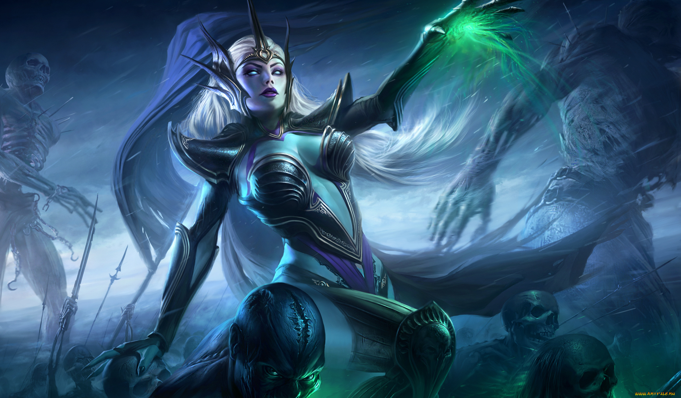 фэнтези, демоны, магия, некромант, скелеты, мертвецы, броня, эротика, взгляд