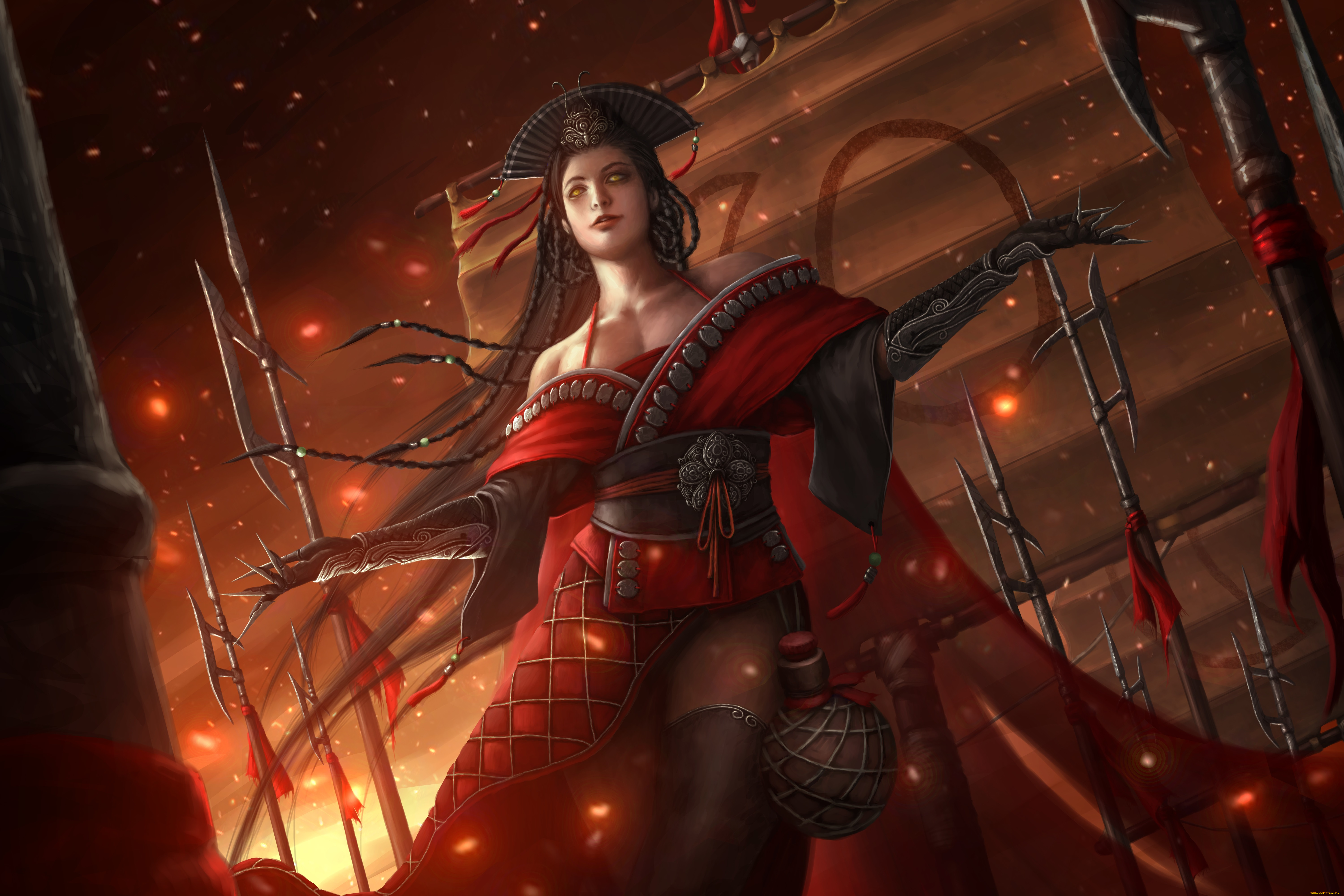 фэнтези, девушки, злодей, платье, арт, девушка, swordsman, dong, fang, bu, bai