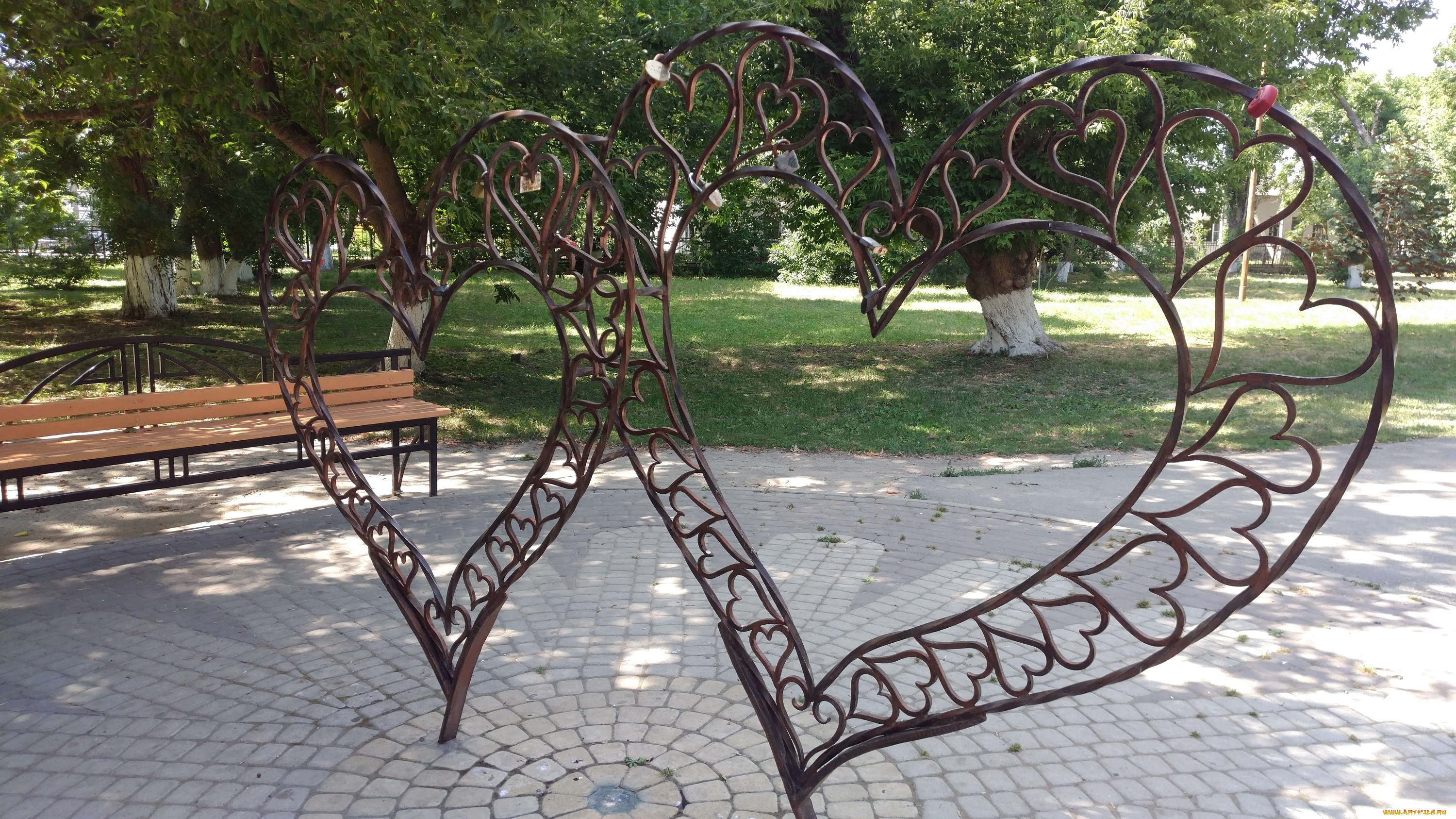 разное, садовые, и, парковые, скульптуры, сердца