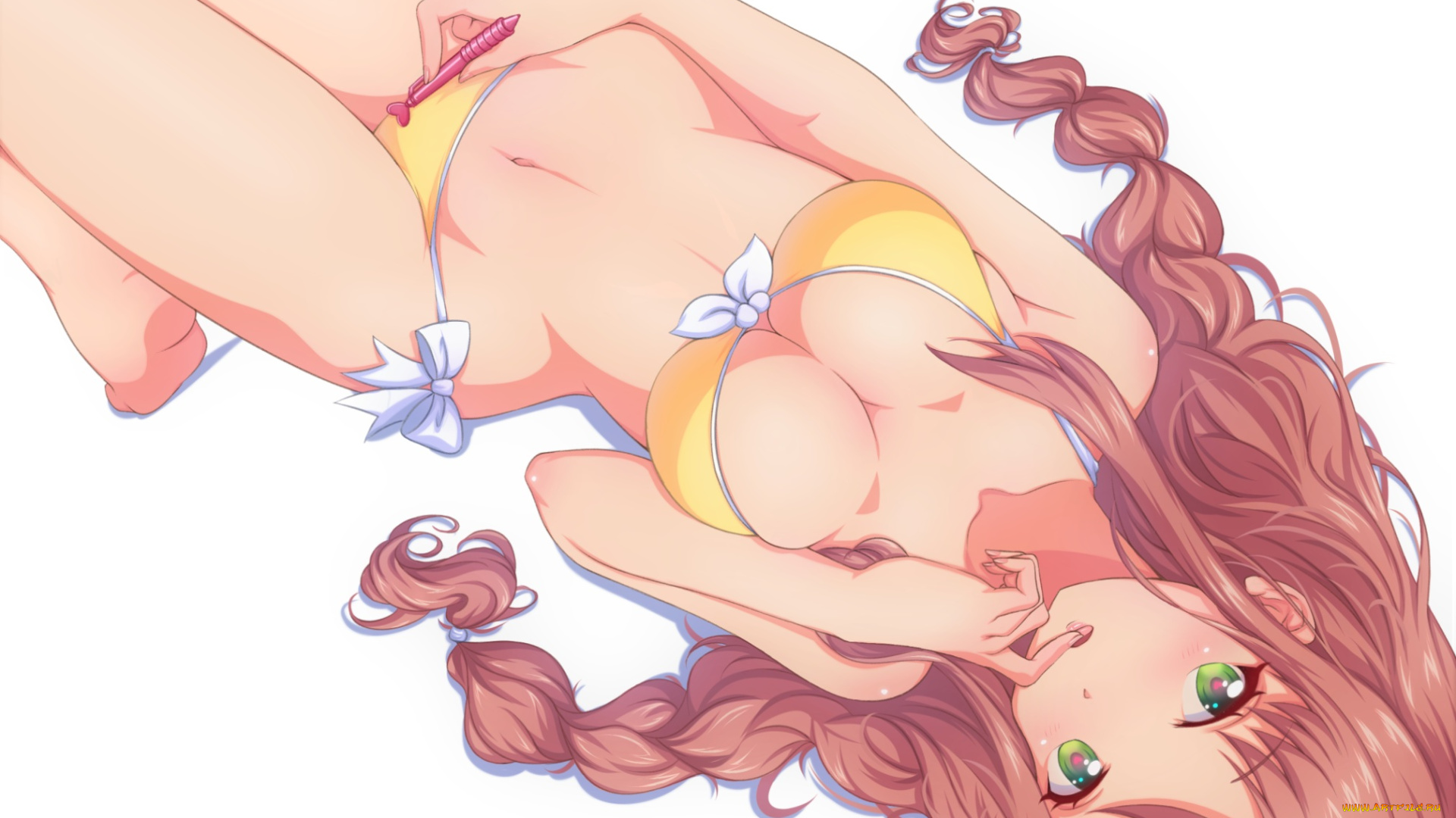 аниме, doki, doki, literature, club, взгляд, девушка, фон