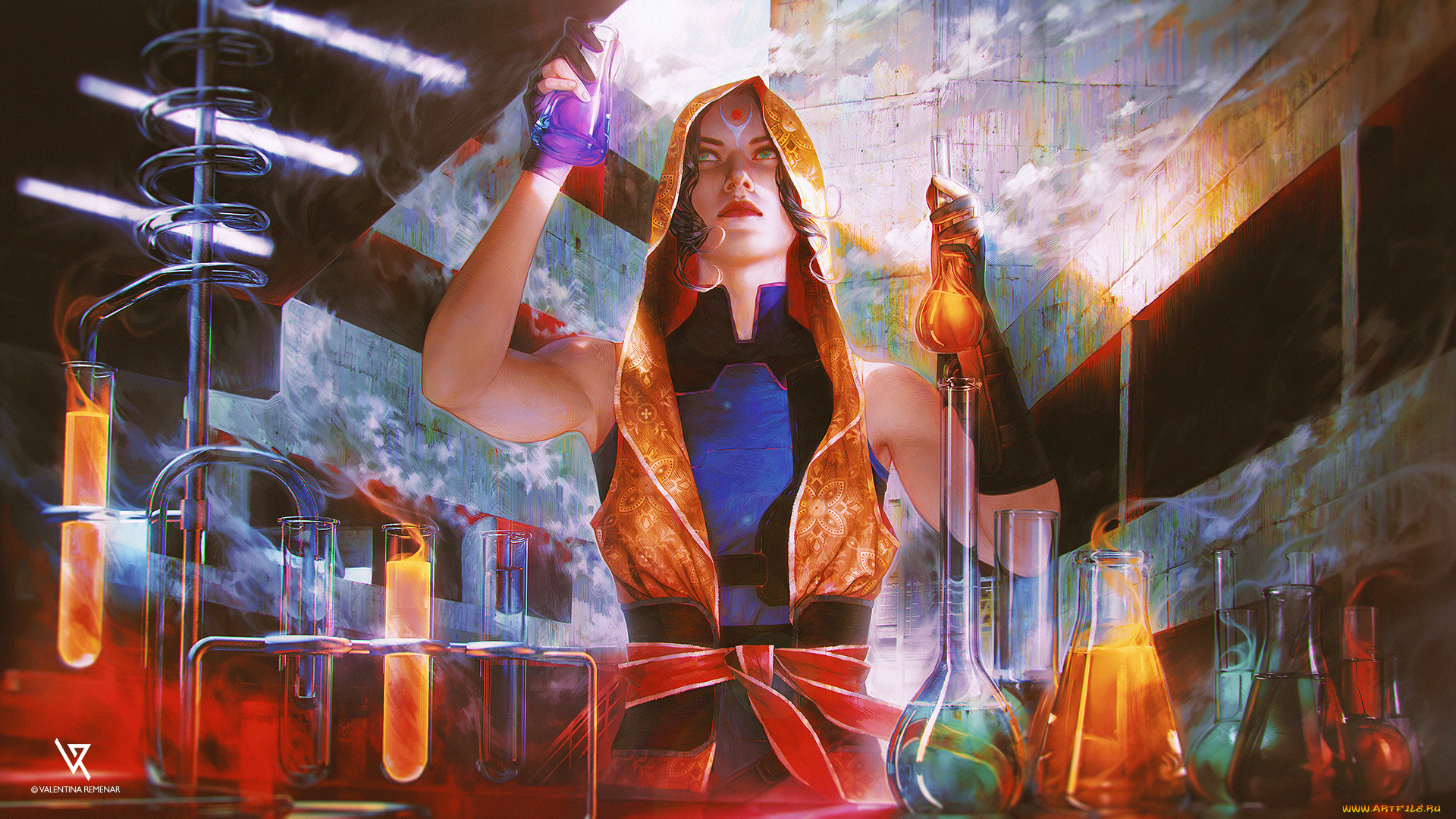 фэнтези, девушки, колбы, девушка