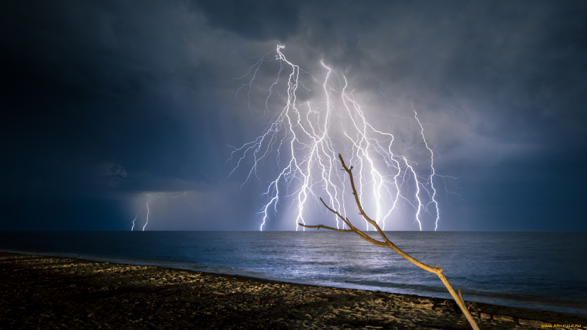 природа, молния, , гроза, простор