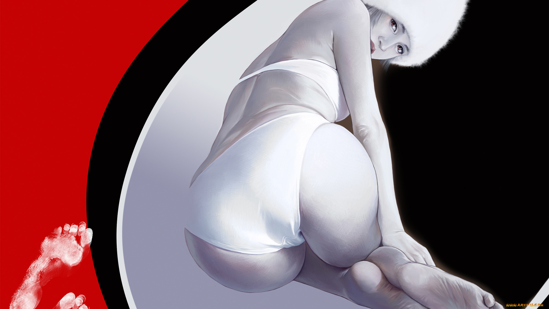 рисованное, люди, фон, девушка, взгляд