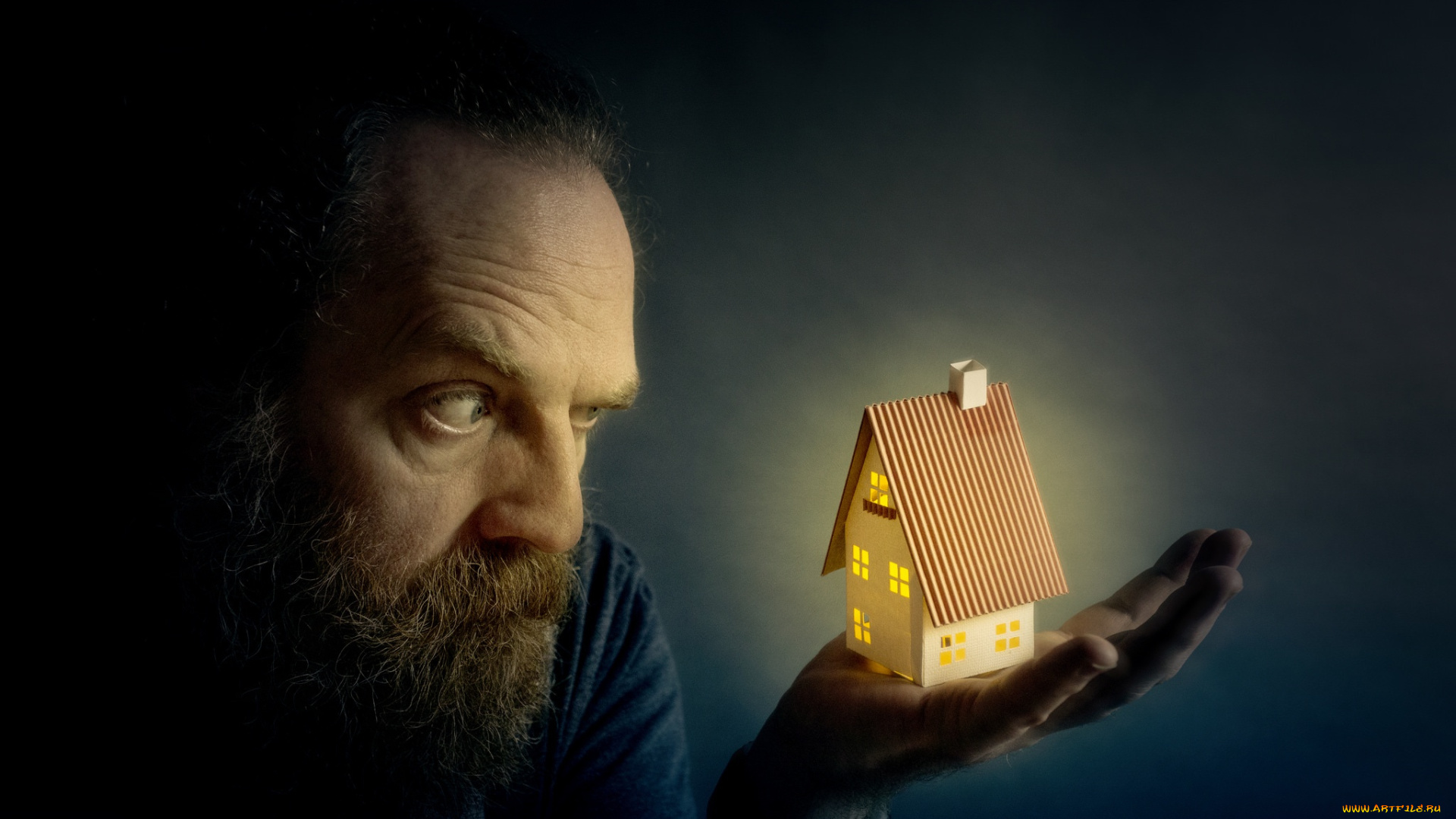 юмор, и, приколы, человек, ладонь, дом