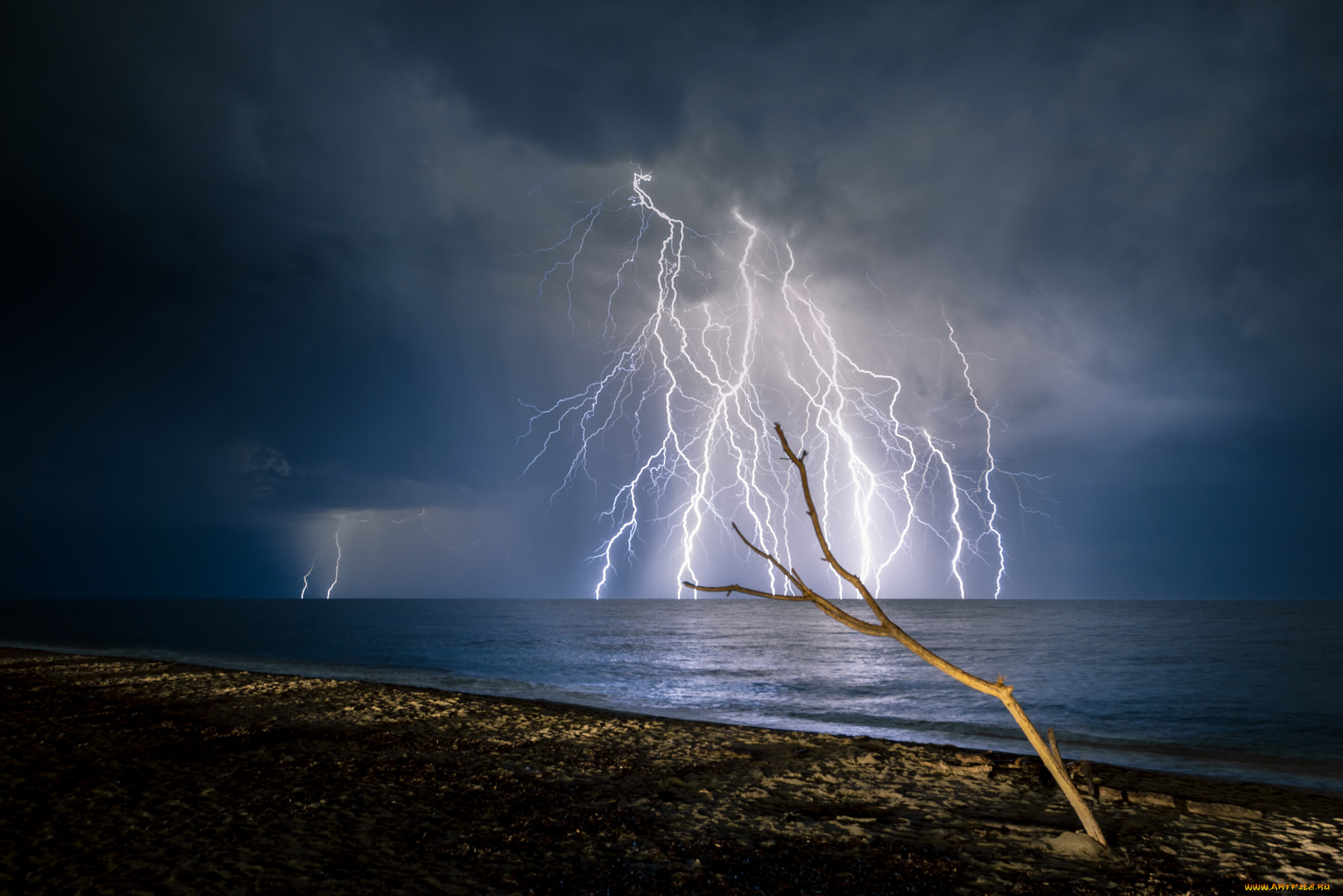 природа, молния, , гроза, простор