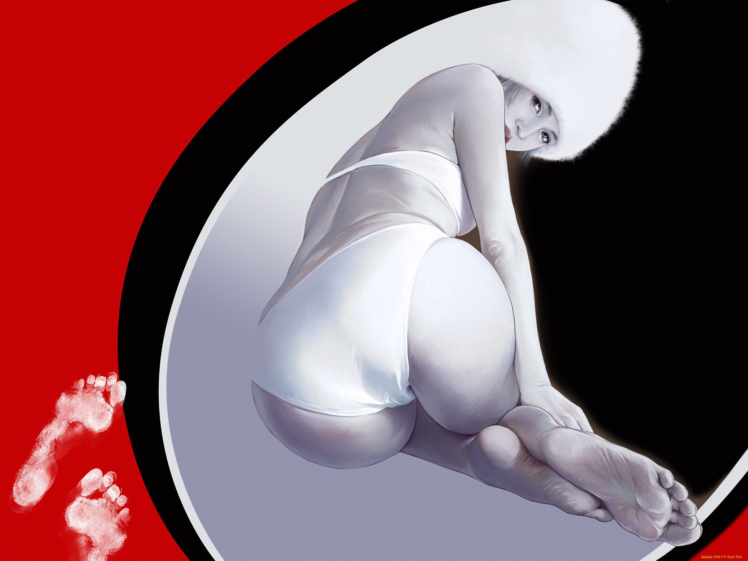 рисованное, люди, фон, девушка, взгляд