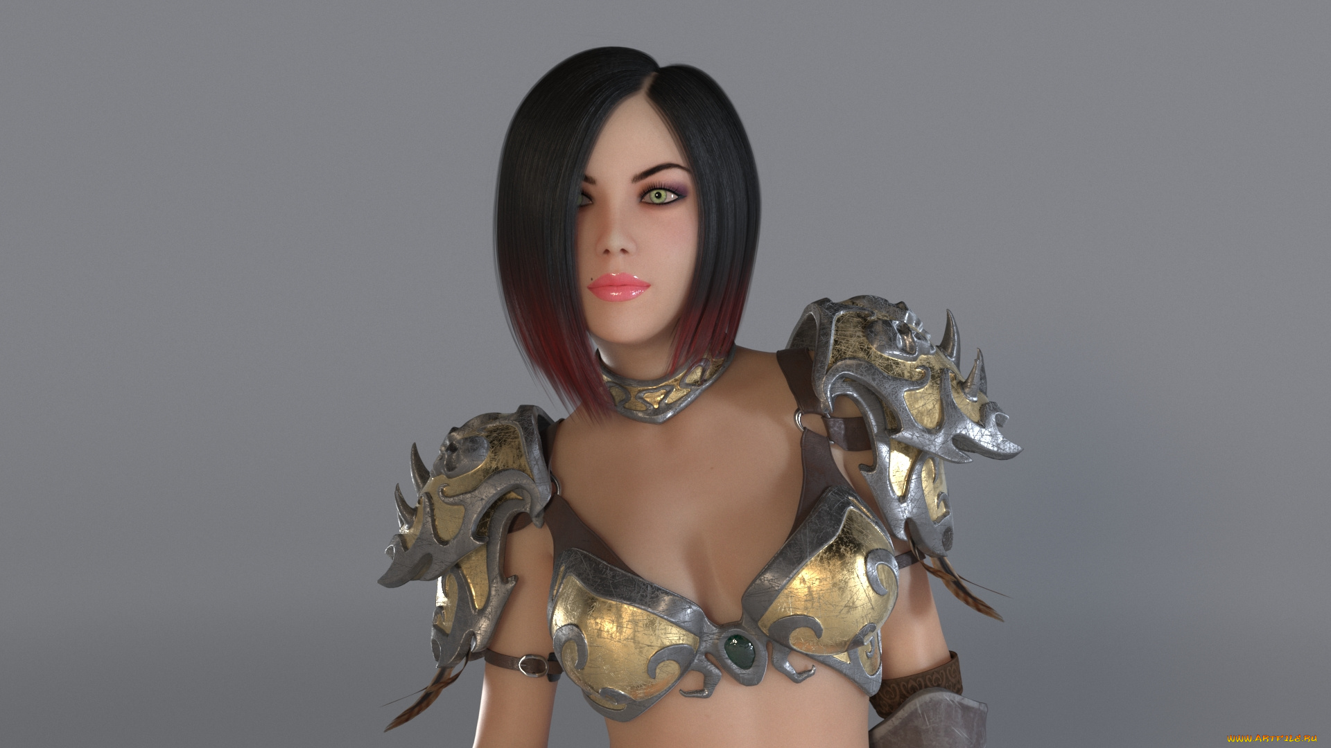 3д, графика, фантазия, , fantasy, девушка, взгляд, фон